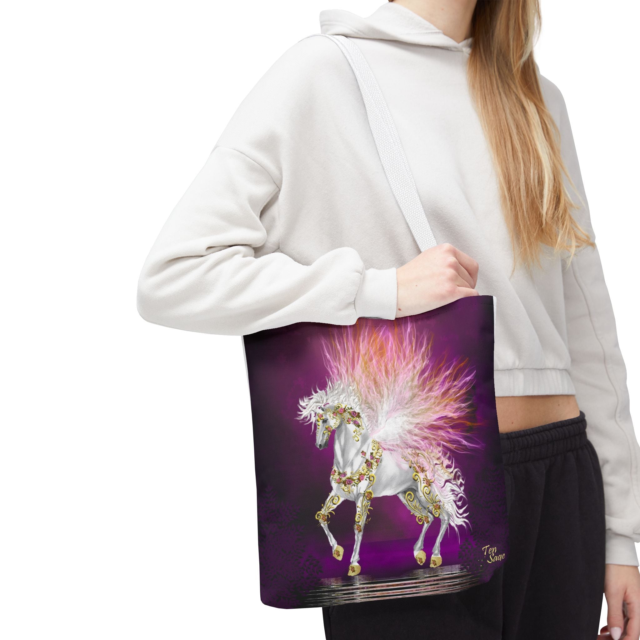 Fantasy Pegasus Pink Tote Bag