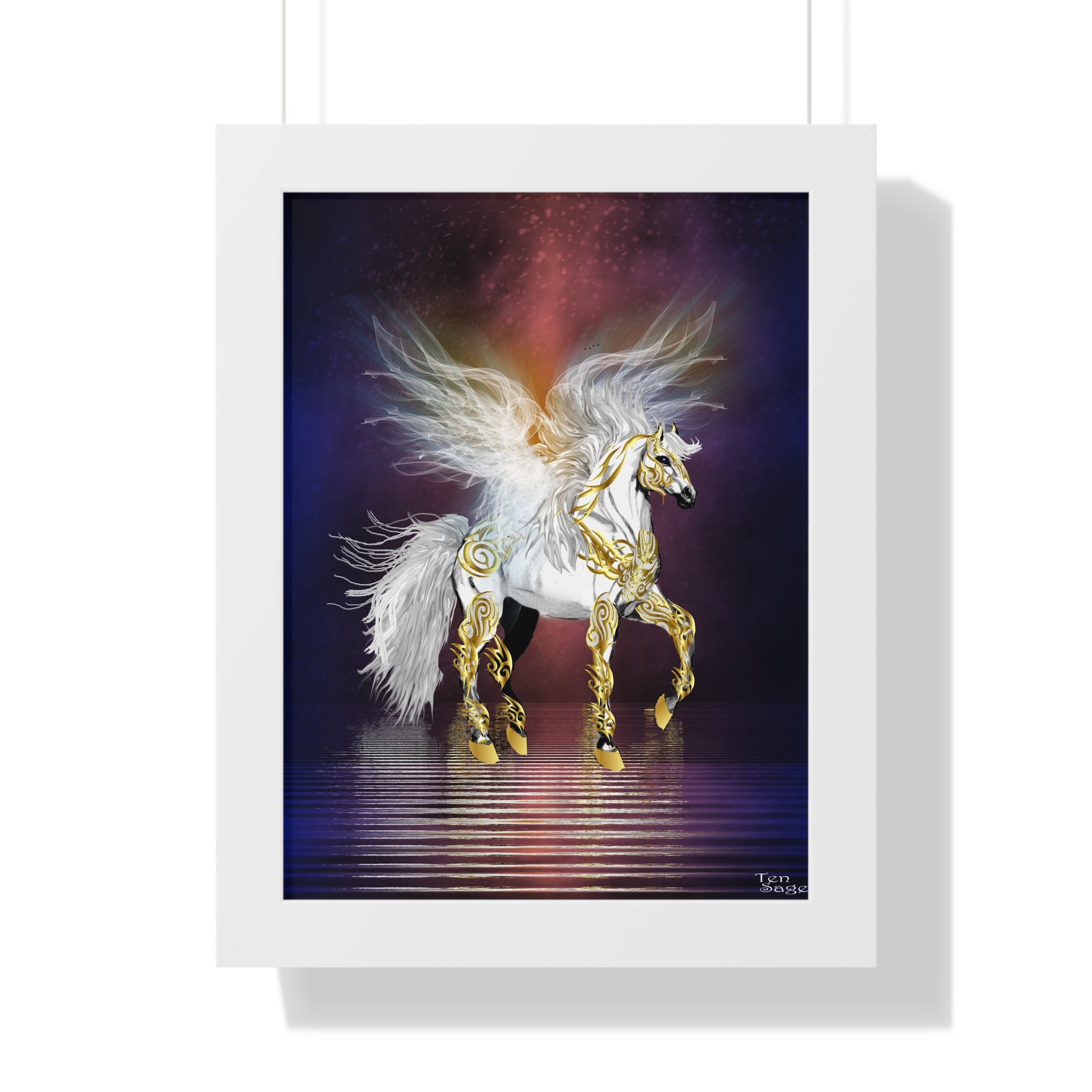 Pegasus Art Print — Framed Vertical Fantasy Poster