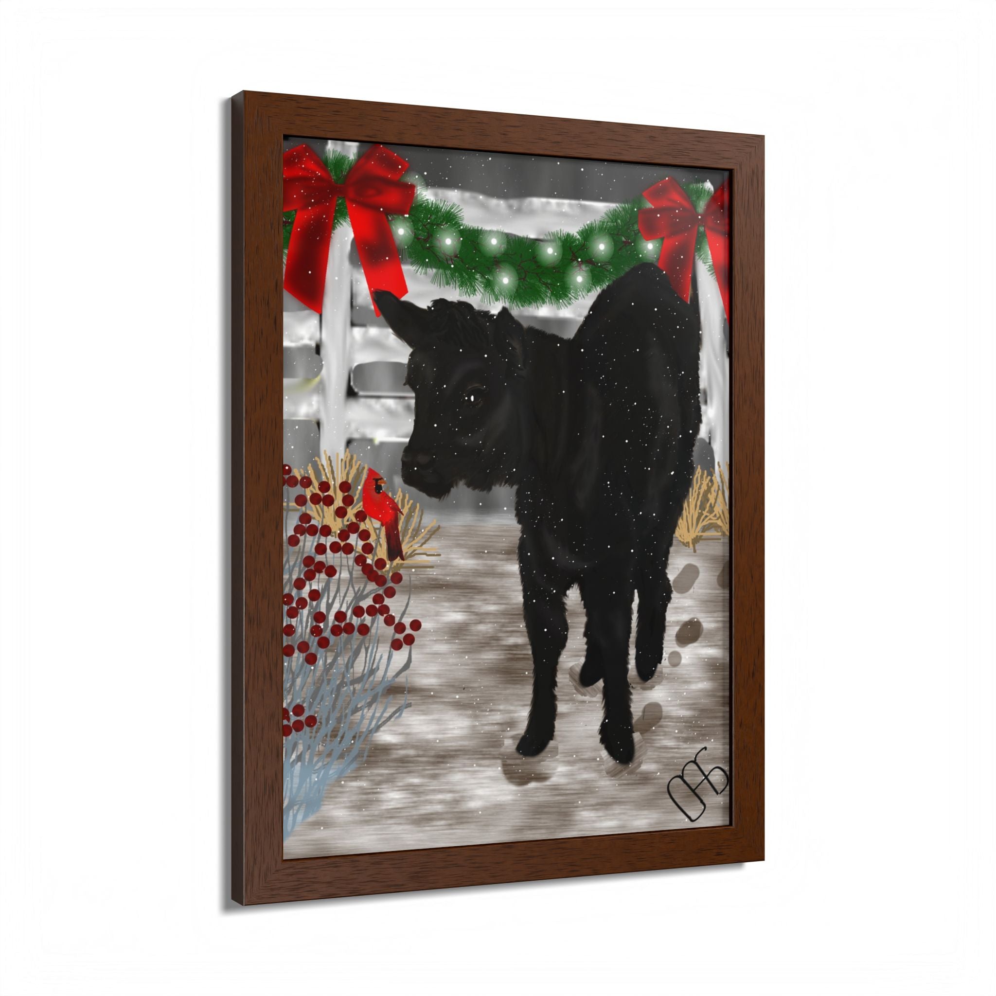 "Miracle's First Christmas' Framed Poster — Festive Farmhouse Holiday Wall Art