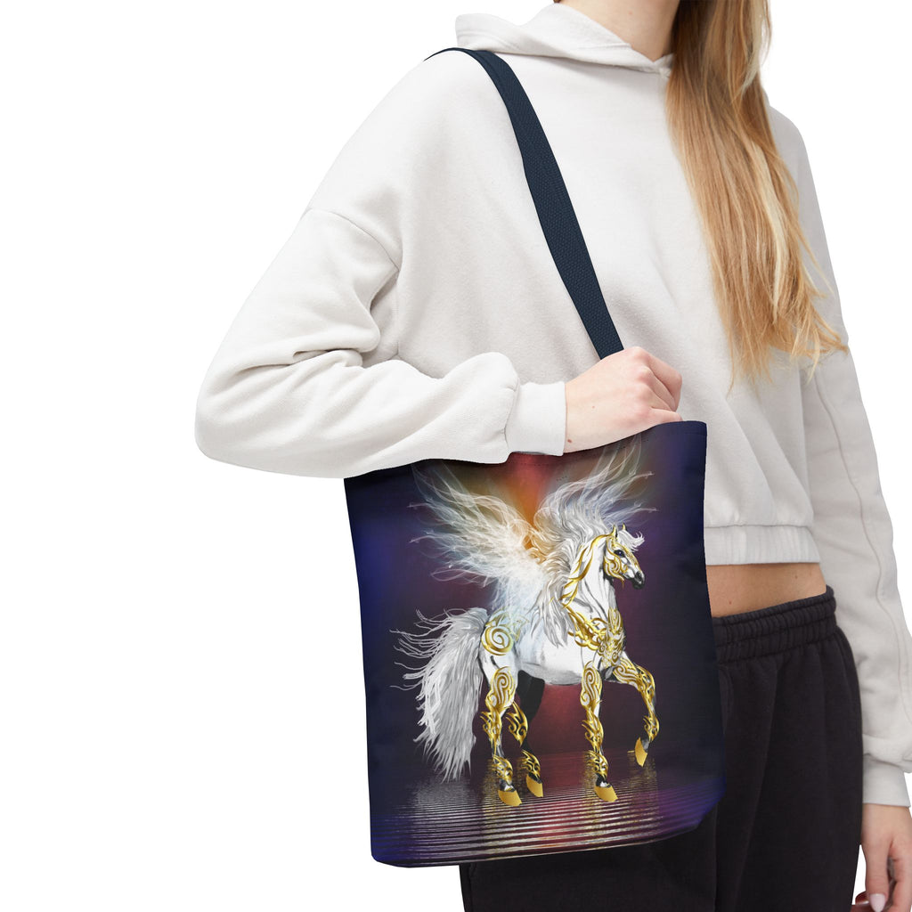 Pegasus Fantasy Tote Bag — Gold-Accented Pegasus Tote