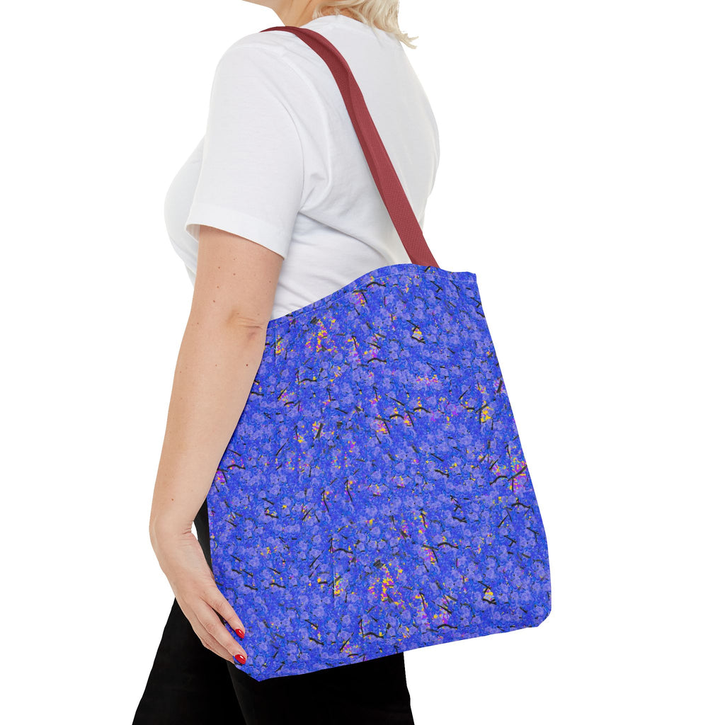 Blue Abstract Texture Tote Bag - Artistic All-Over Print Beach & Market Tote