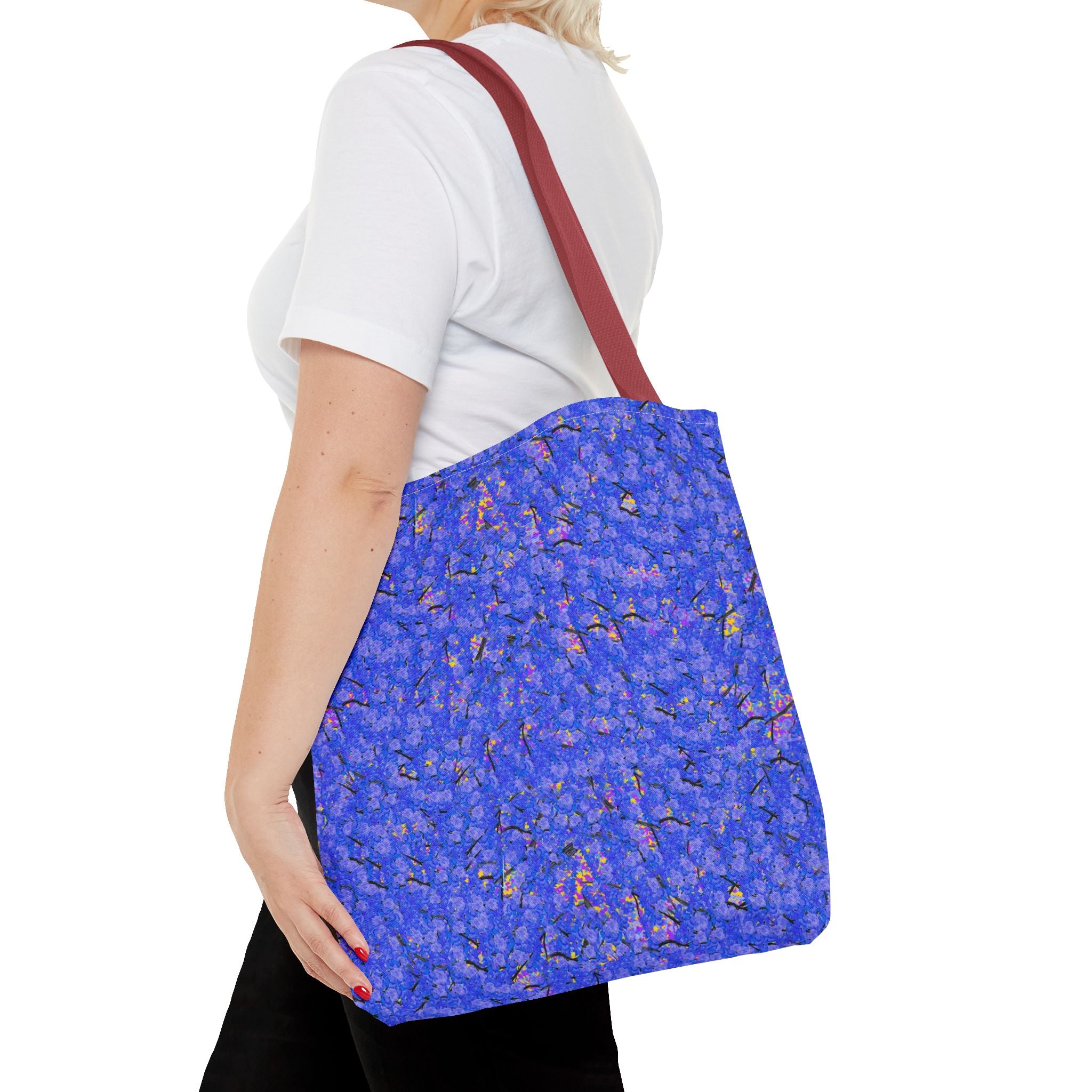 Blue Abstract Texture Tote Bag - Artistic All-Over Print Beach & Market Tote