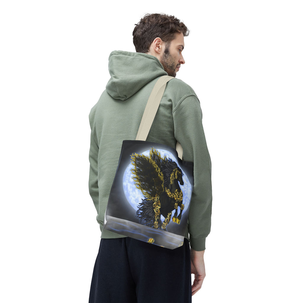 Moonlit Golden Pegasus Tote Bag