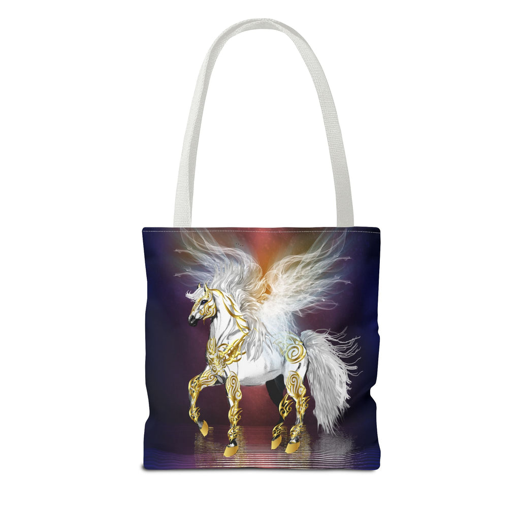 Pegasus Fantasy Tote Bag — Winged Gold-Accented Unicorn Tote