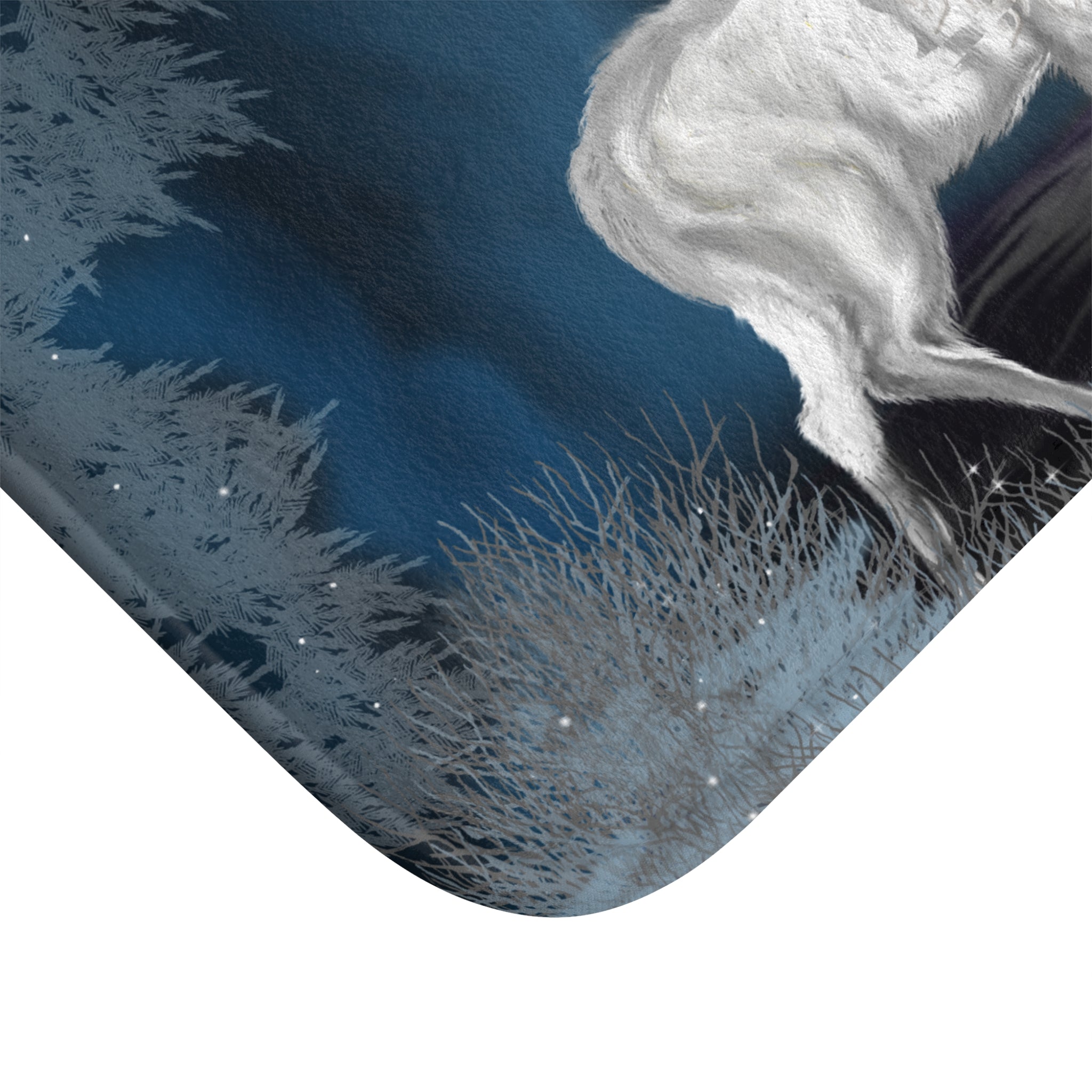 White Stag Bath Mat — Mystical Forest Deer Bathroom Rug