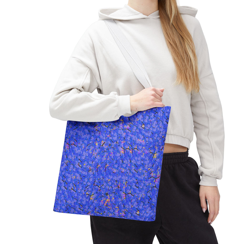 Blue Abstract Tote Bag - Artistic All-Over Print Beach & Market Tote