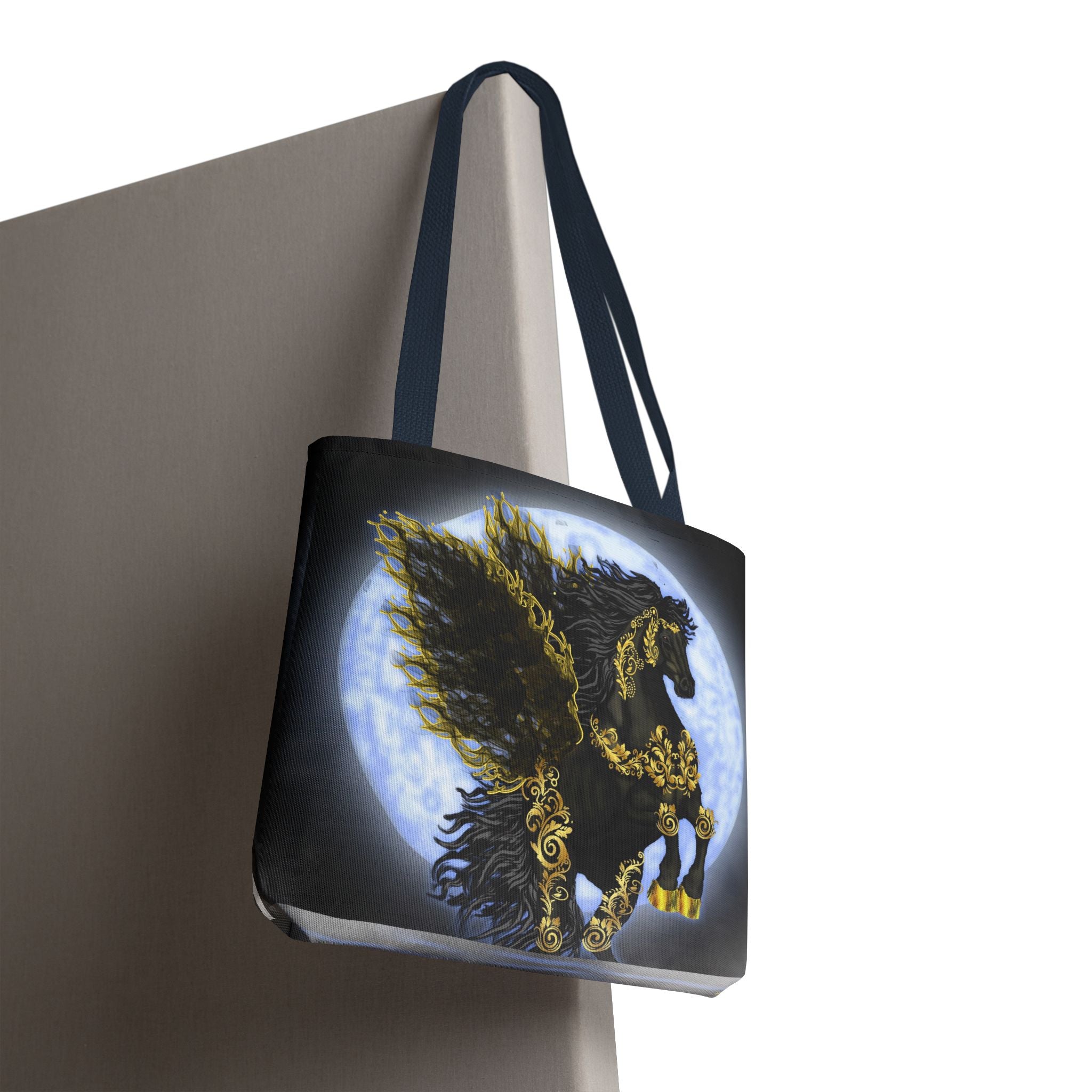 Moonlit Golden Pegasus Tote Bag
