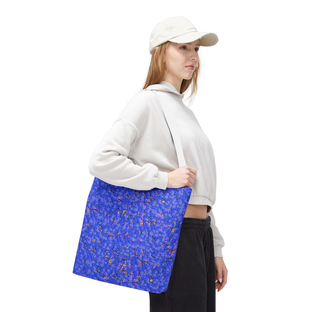 Blue Abstract Tote Bag - Artistic All-Over Print Beach & Market Tote