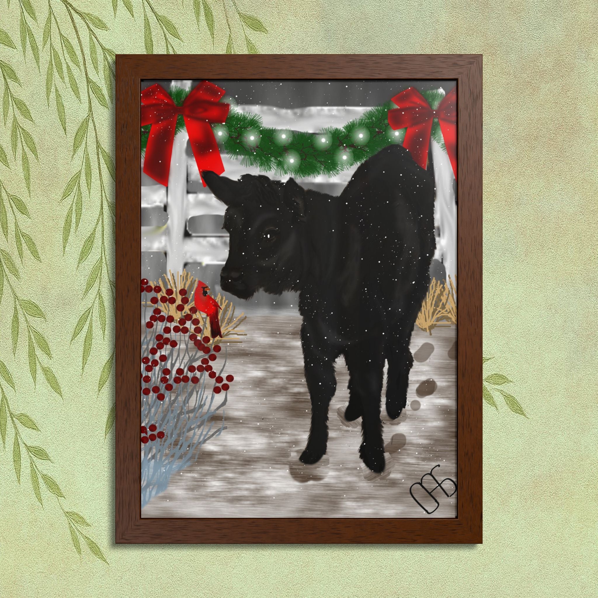 "Miracle's First Christmas' Framed Poster — Festive Farmhouse Holiday Wall Art