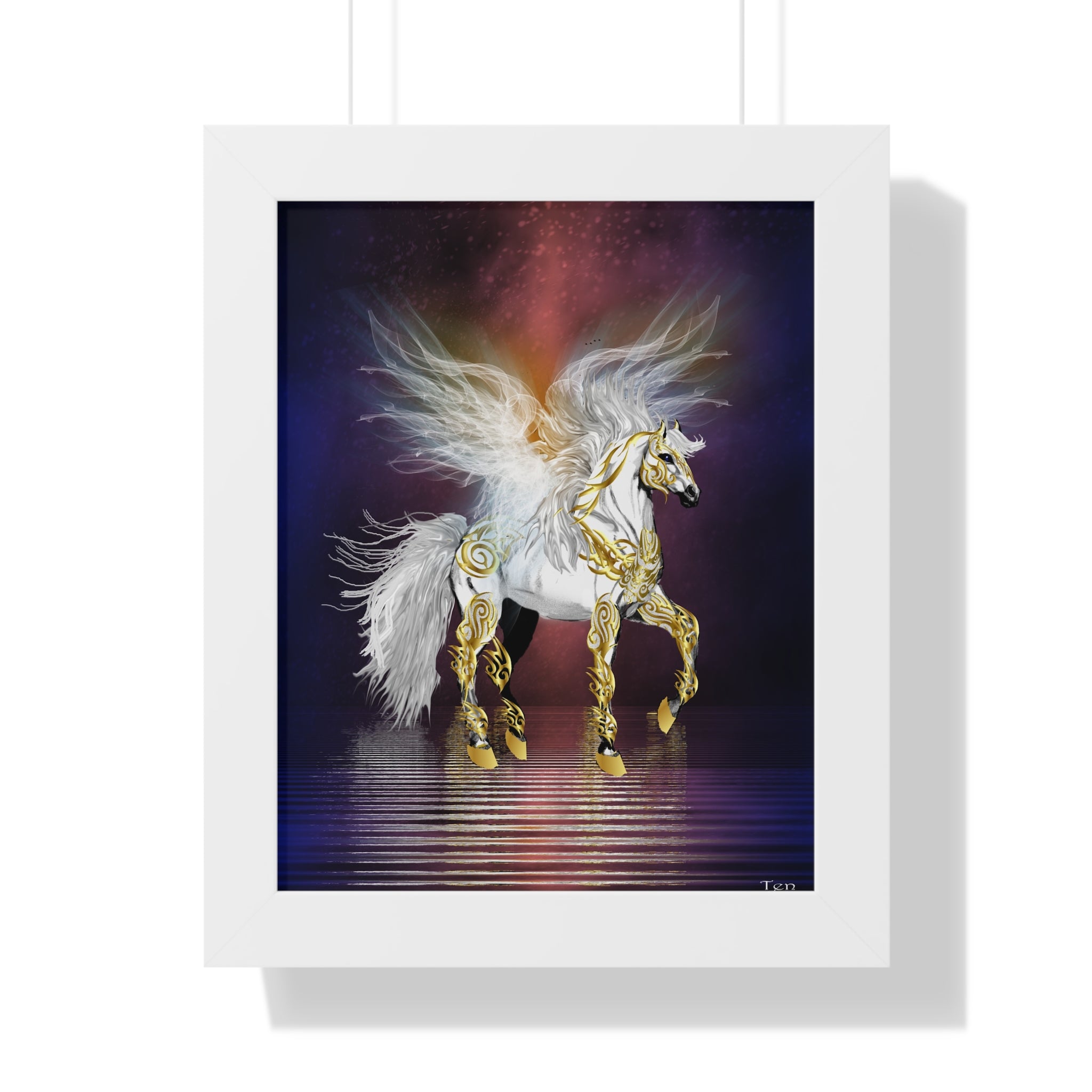 Pegasus Art Print — Framed Vertical Fantasy Poster