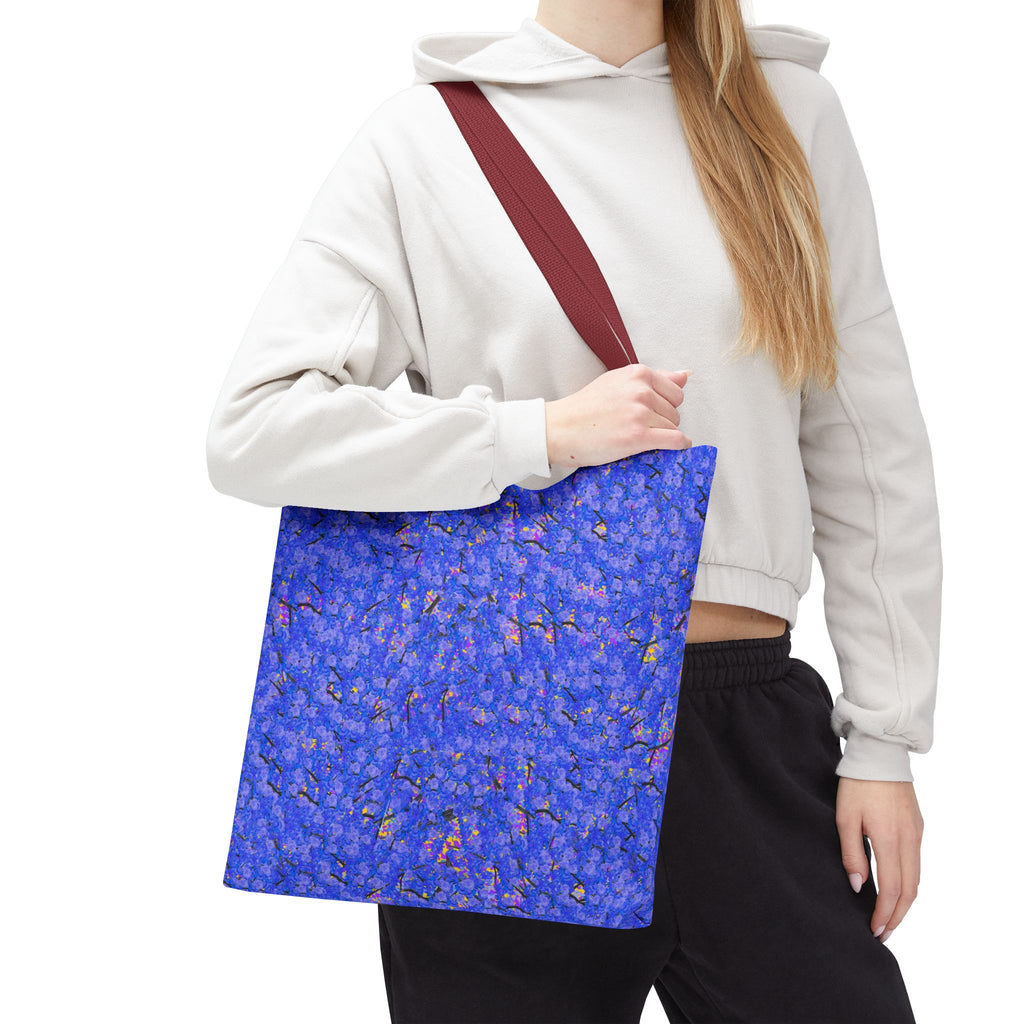 Blue Abstract Tote Bag - Artistic All-Over Print Beach & Market Tote