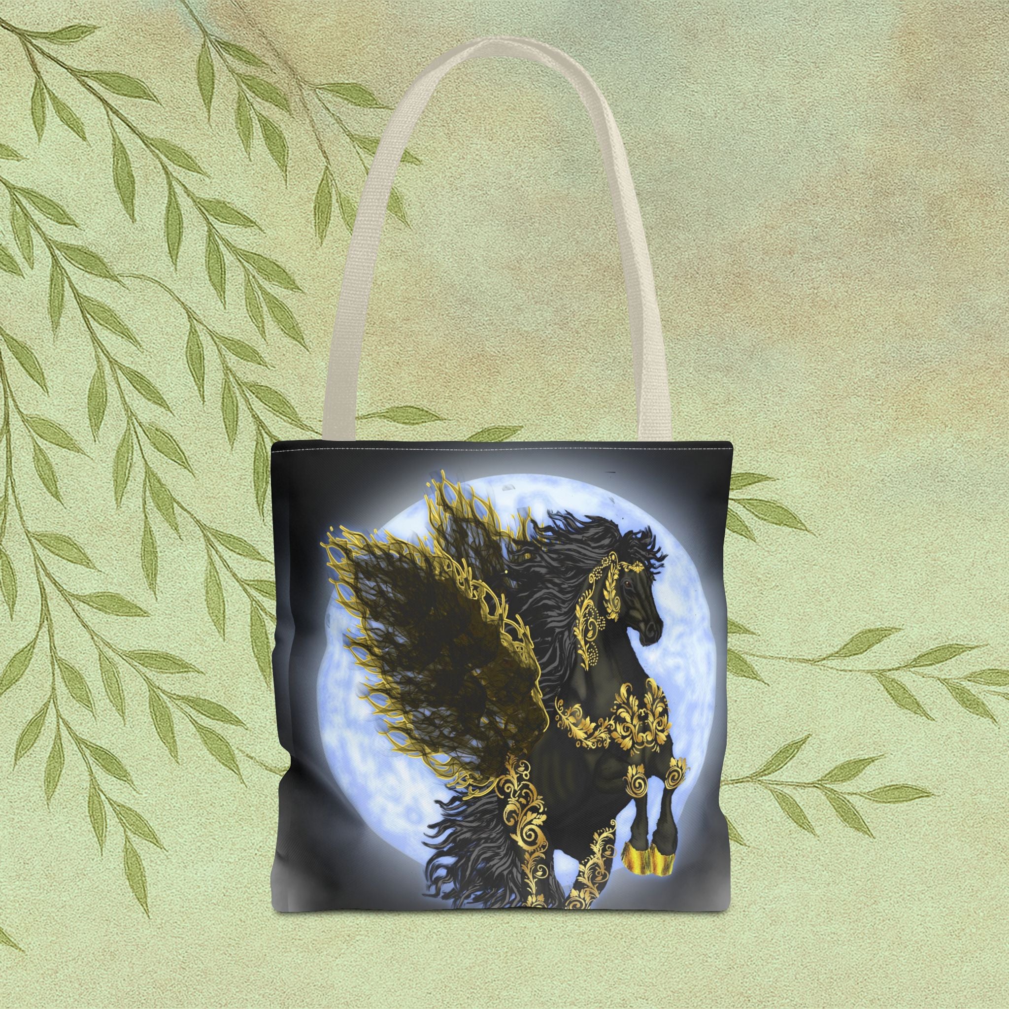 Moonlit Golden Pegasus Tote Bag
