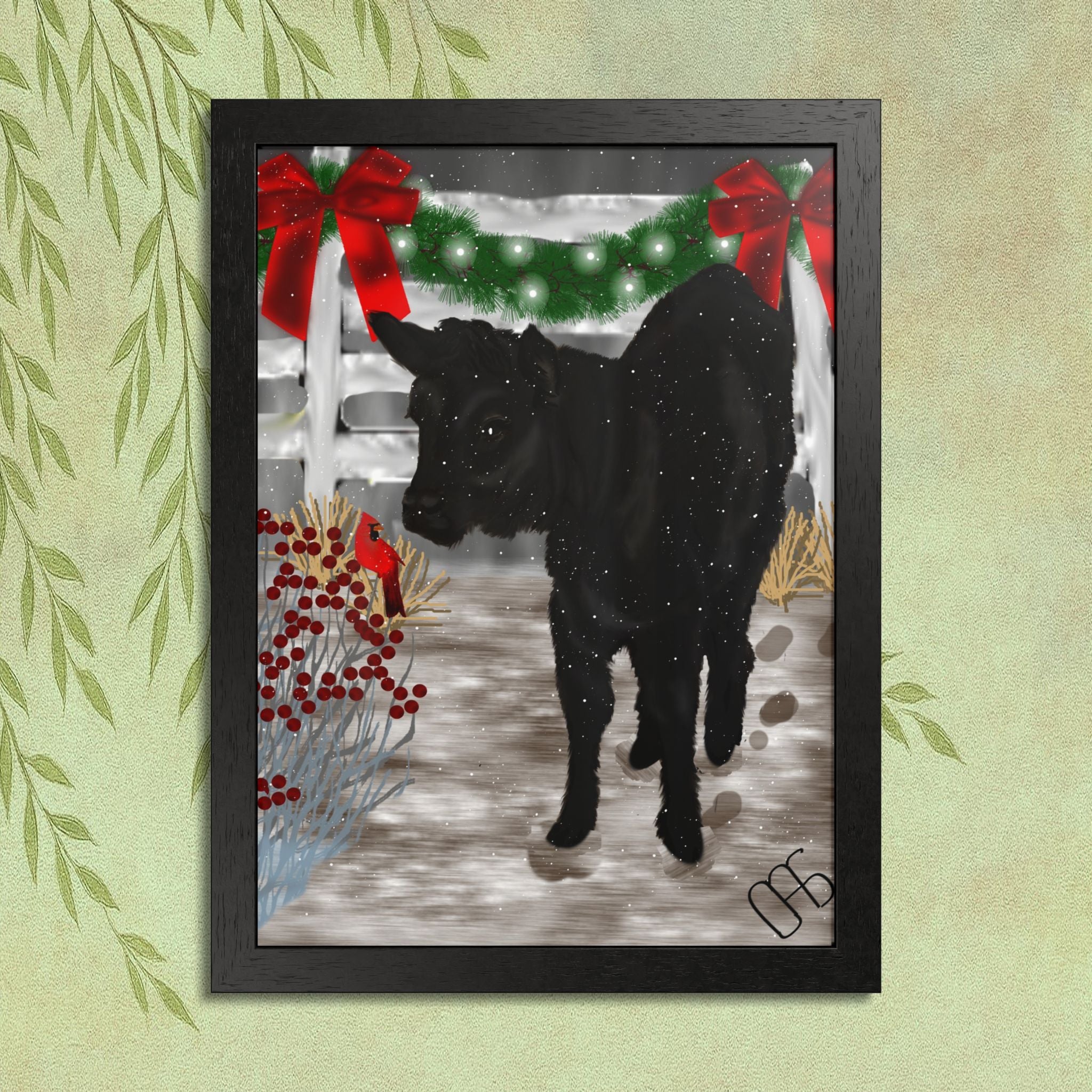 "Miracle's First Christmas' Framed Poster — Festive Farmhouse Holiday Wall Art