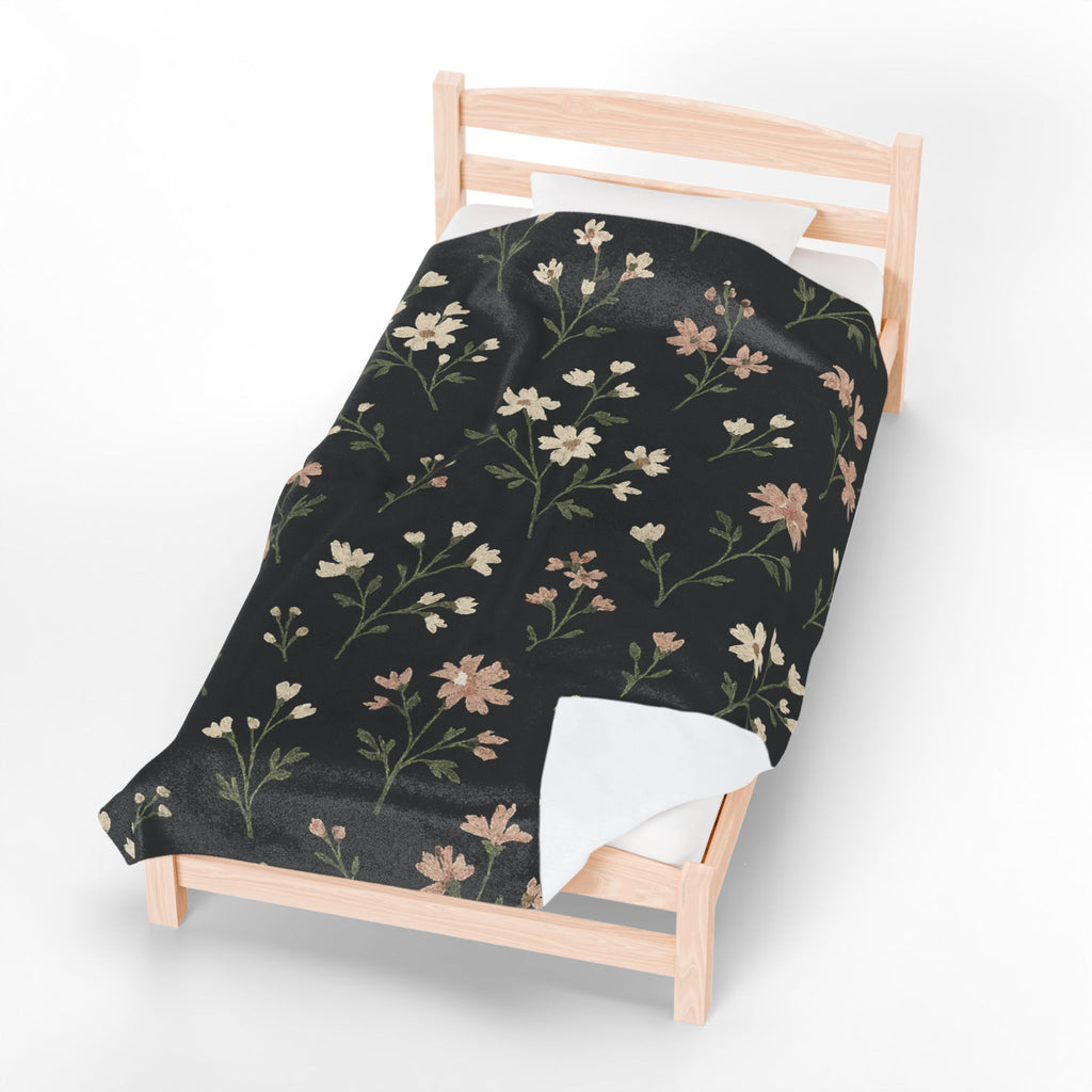 Floral Velveteen Plush Blanket