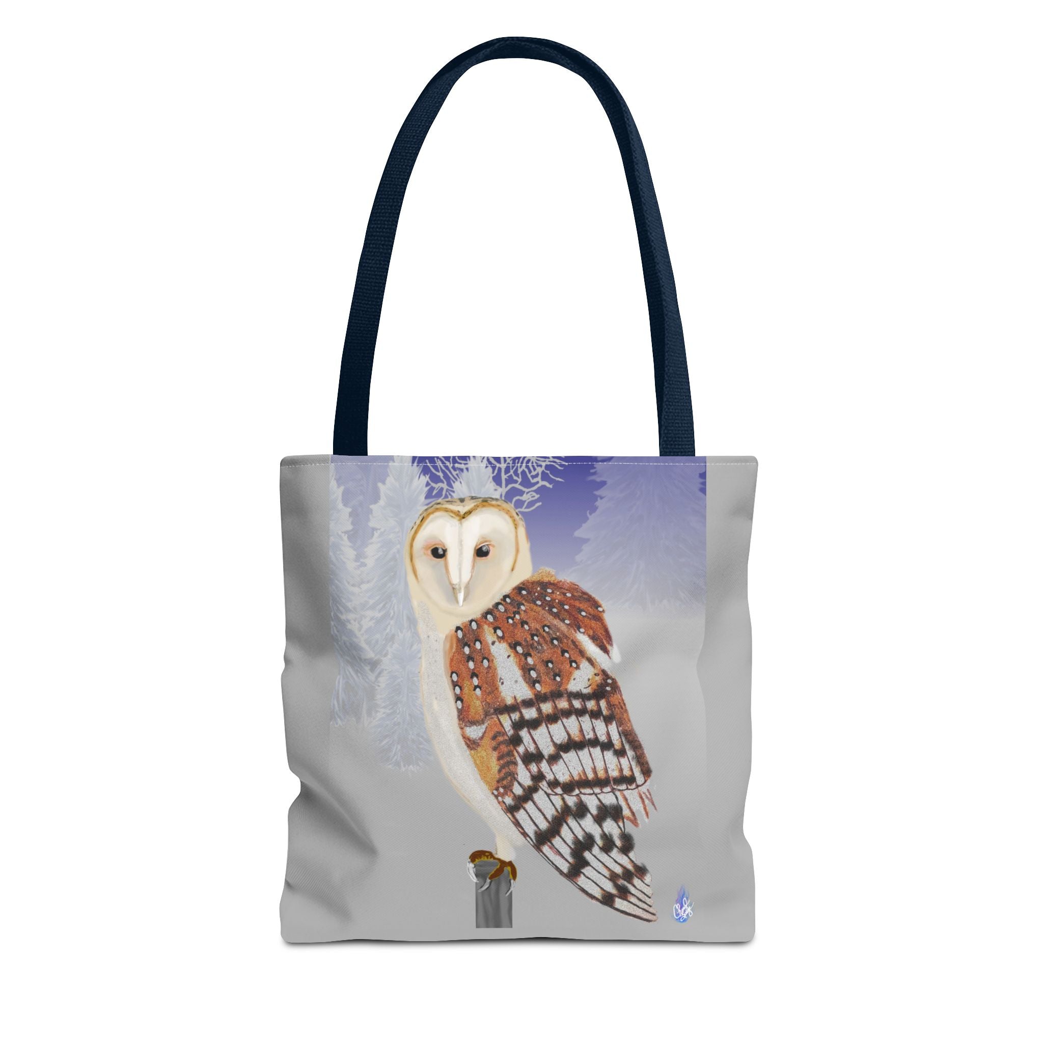 Barn Owl Art Tote Bag — Illustrated Wildlife Shoulder Tote