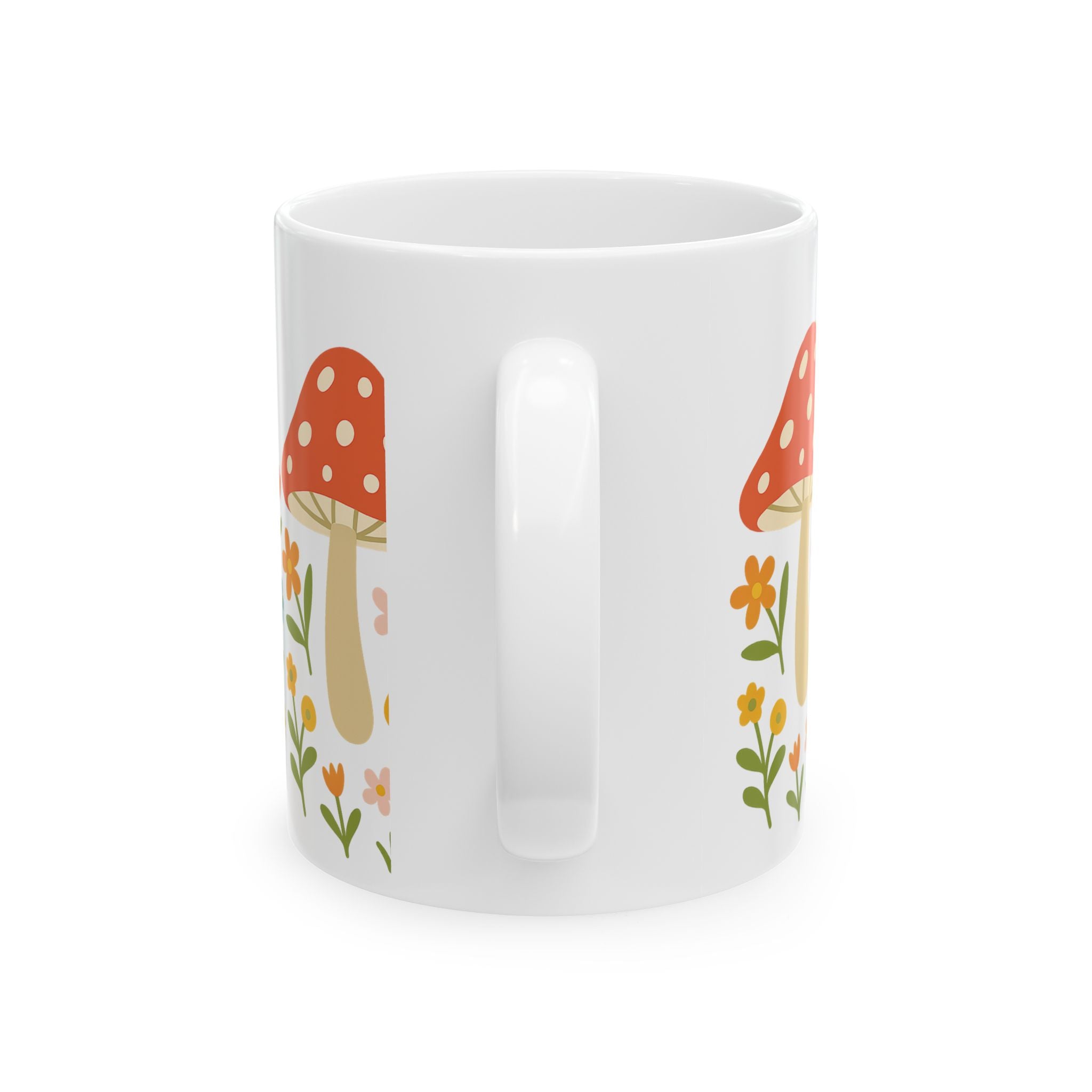 Mushroom Floral Ceramic Mug — Cute Garden Coffee Cup (11oz)