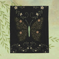 Botanical Butterfly Velveteen Plush Blanket