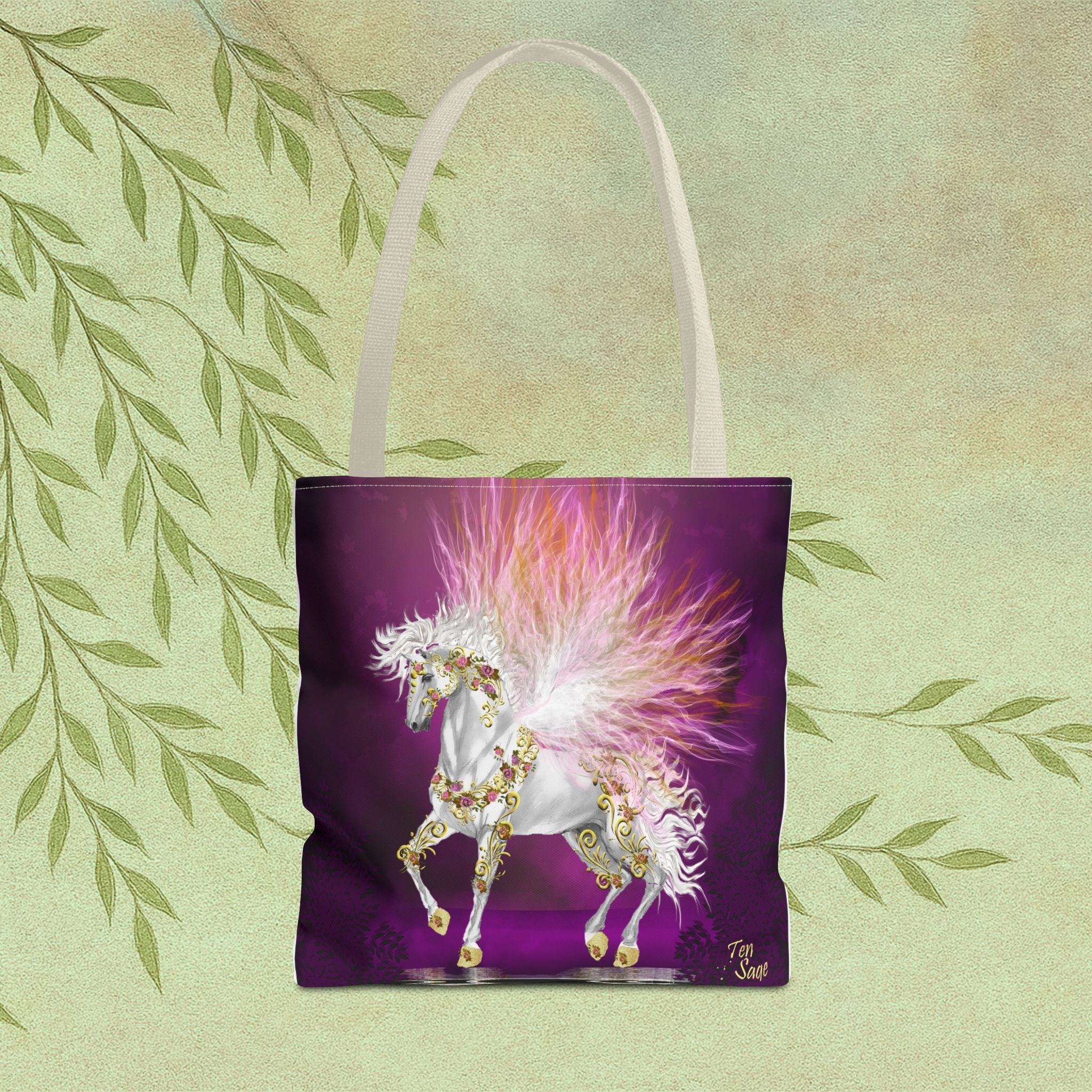 Fantasy Pegasus Pink Tote Bag