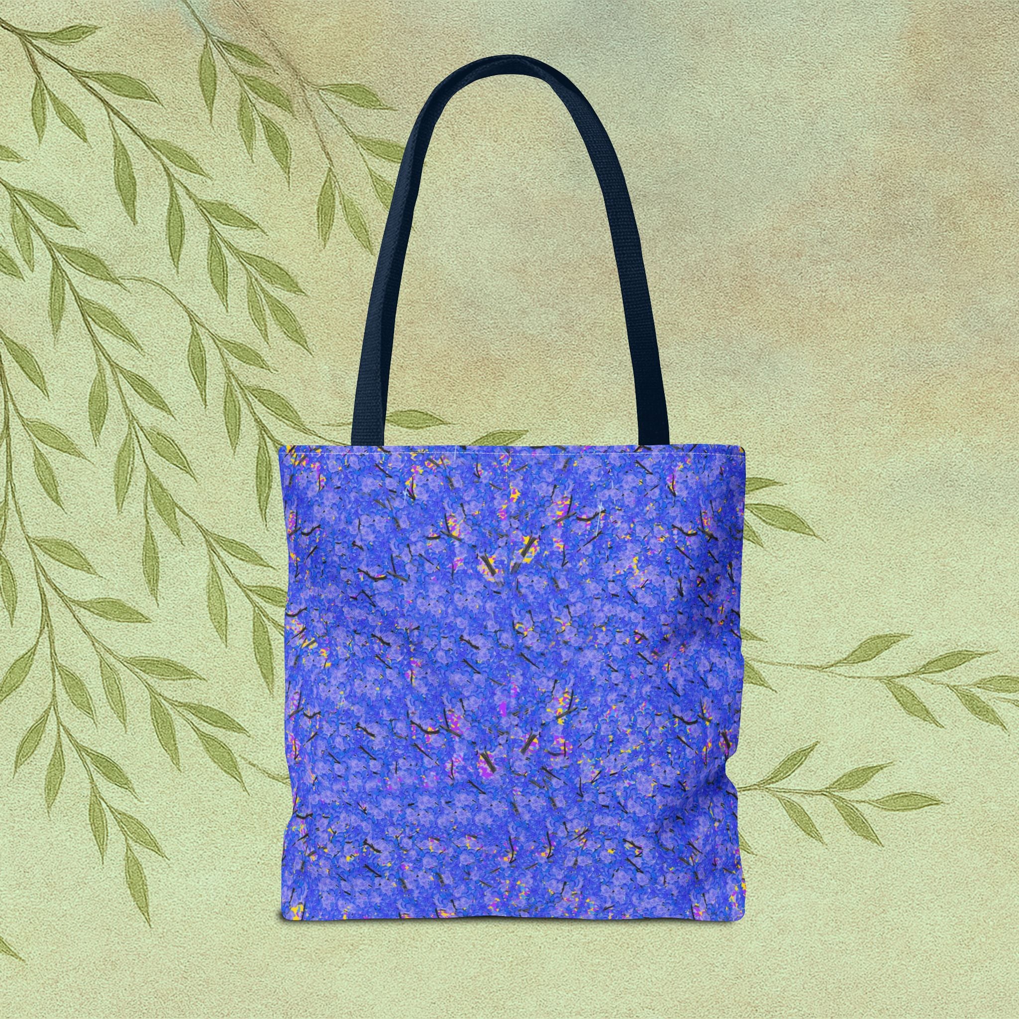 Blue Abstract Tote Bag - Artistic All-Over Print Beach & Market Tote