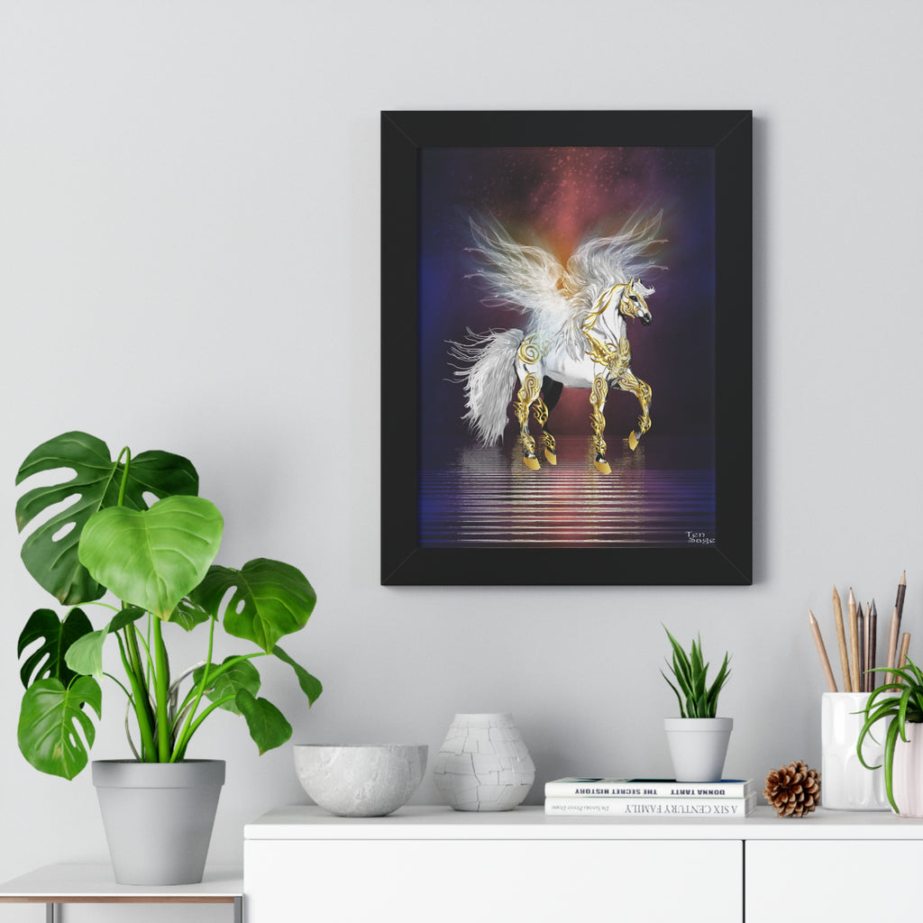 Pegasus Art Print — Framed Vertical Fantasy Poster