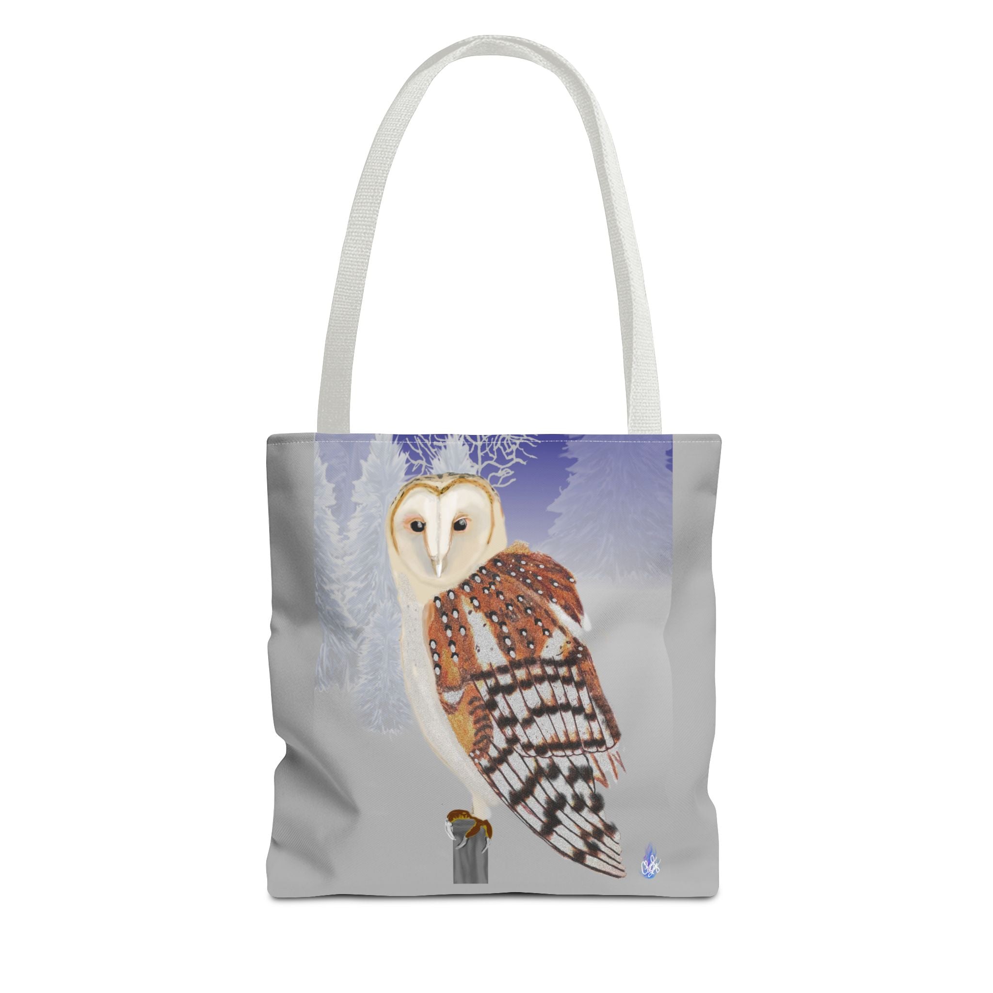 Barn Owl Art Tote Bag — Illustrated Wildlife Shoulder Tote