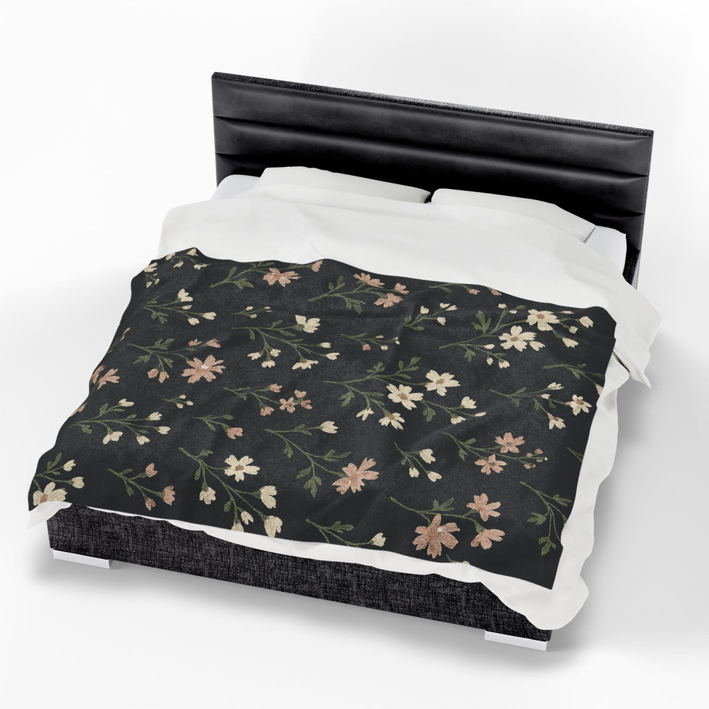 Floral Velveteen Plush Blanket