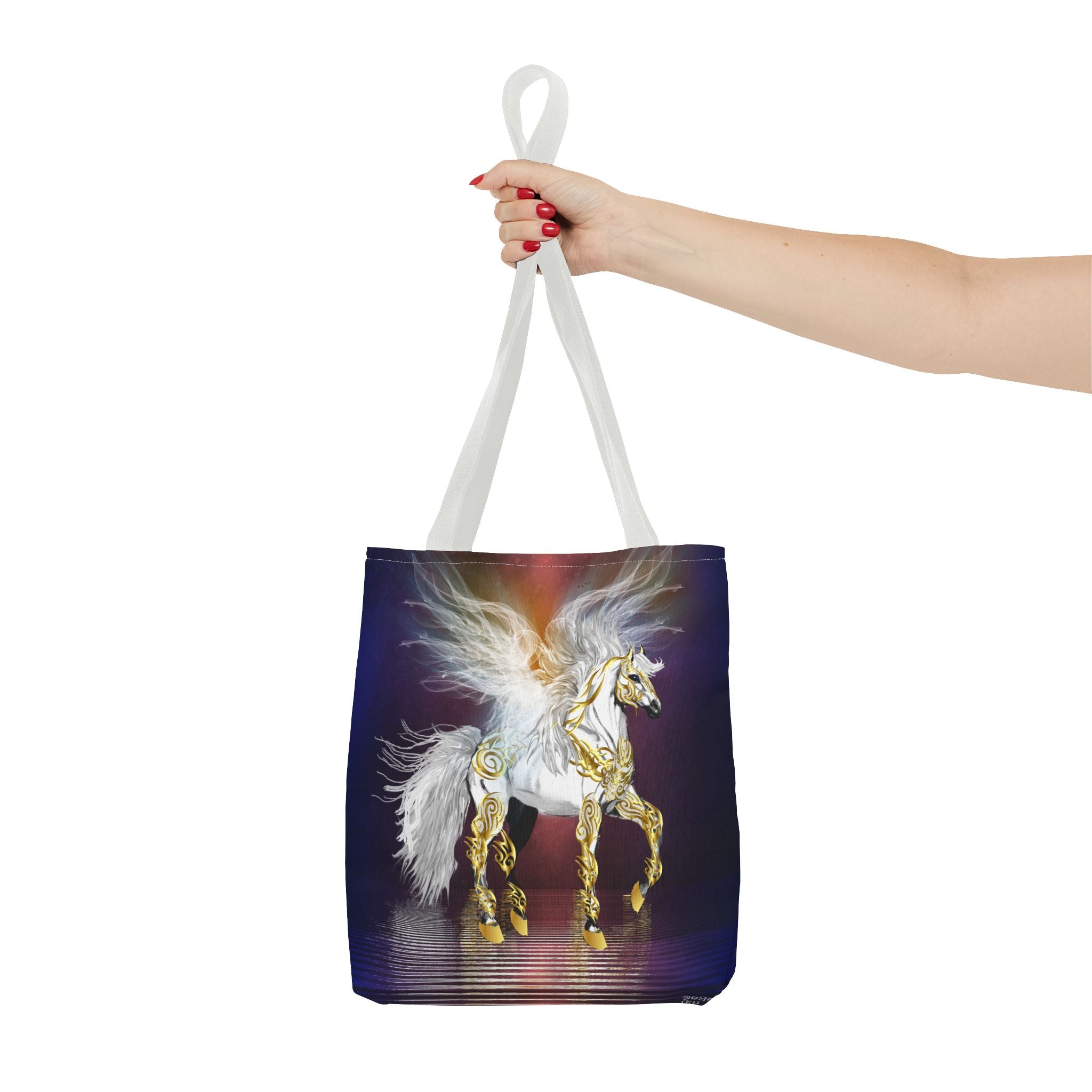 Pegasus Fantasy Tote Bag — Winged Gold-Accented Unicorn Tote