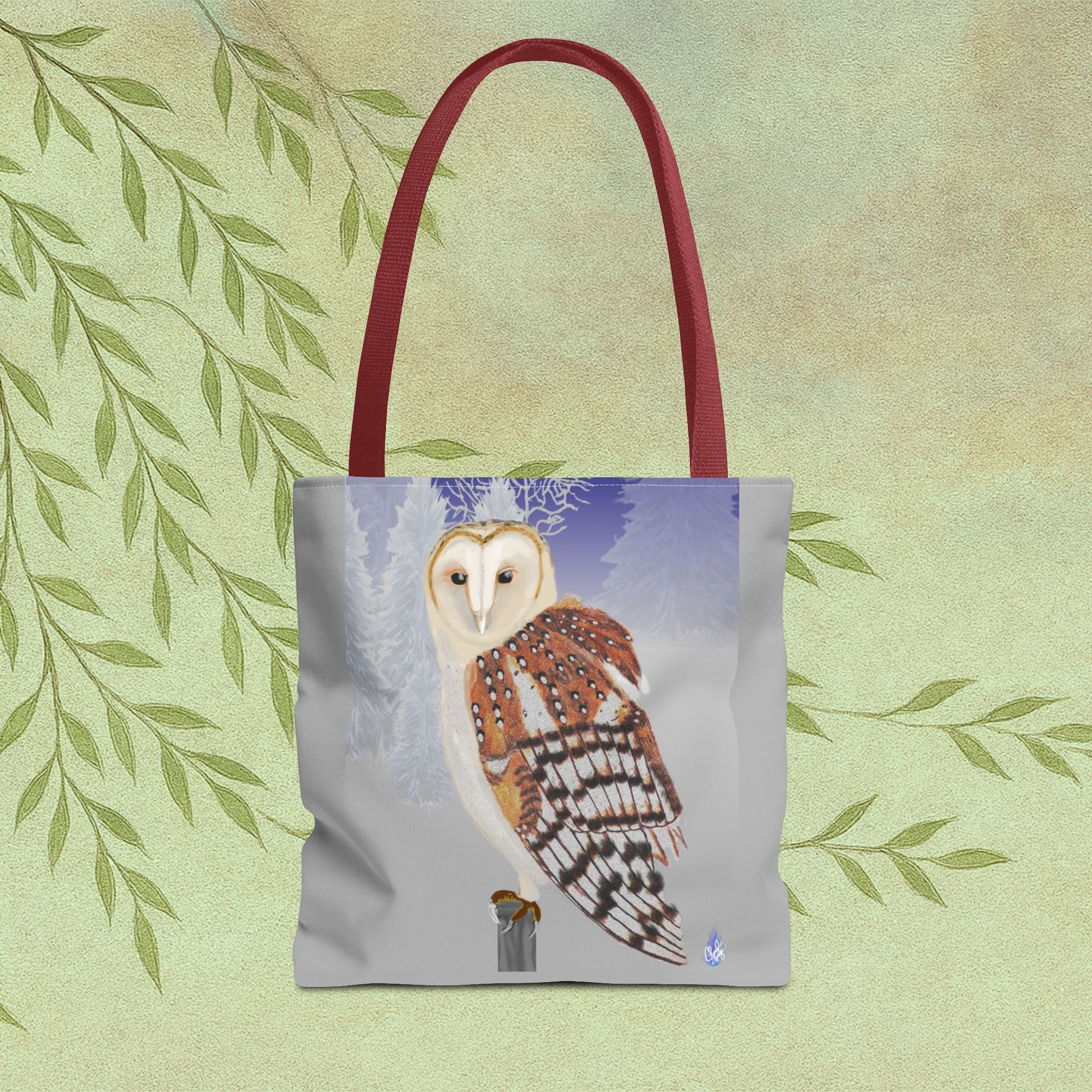 Barn Owl Tote Bag — Illustrated Wildlife Shoulder Tote