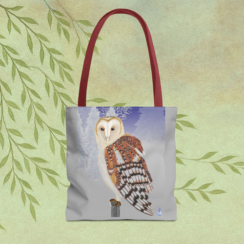 Barn Owl Tote Bag — Illustrated Wildlife Shoulder Tote