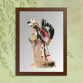 Native Dancer Framed Poster — Colorful Powwow Headdress Art