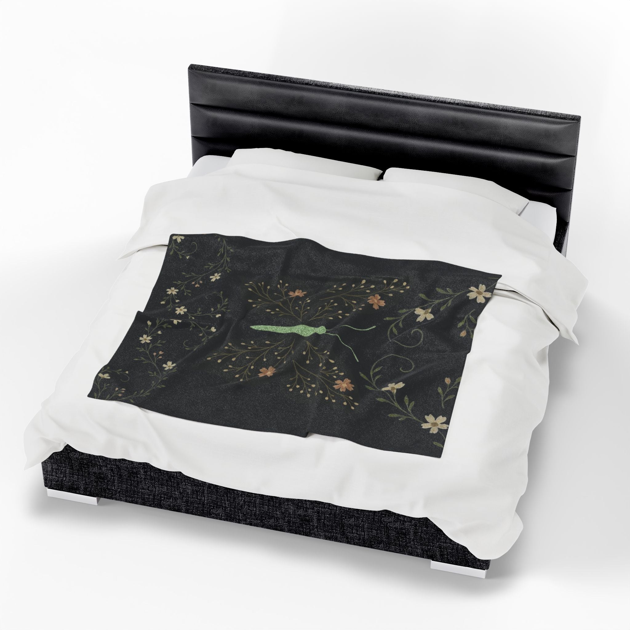 Botanical Butterfly Velveteen Plush Blanket
