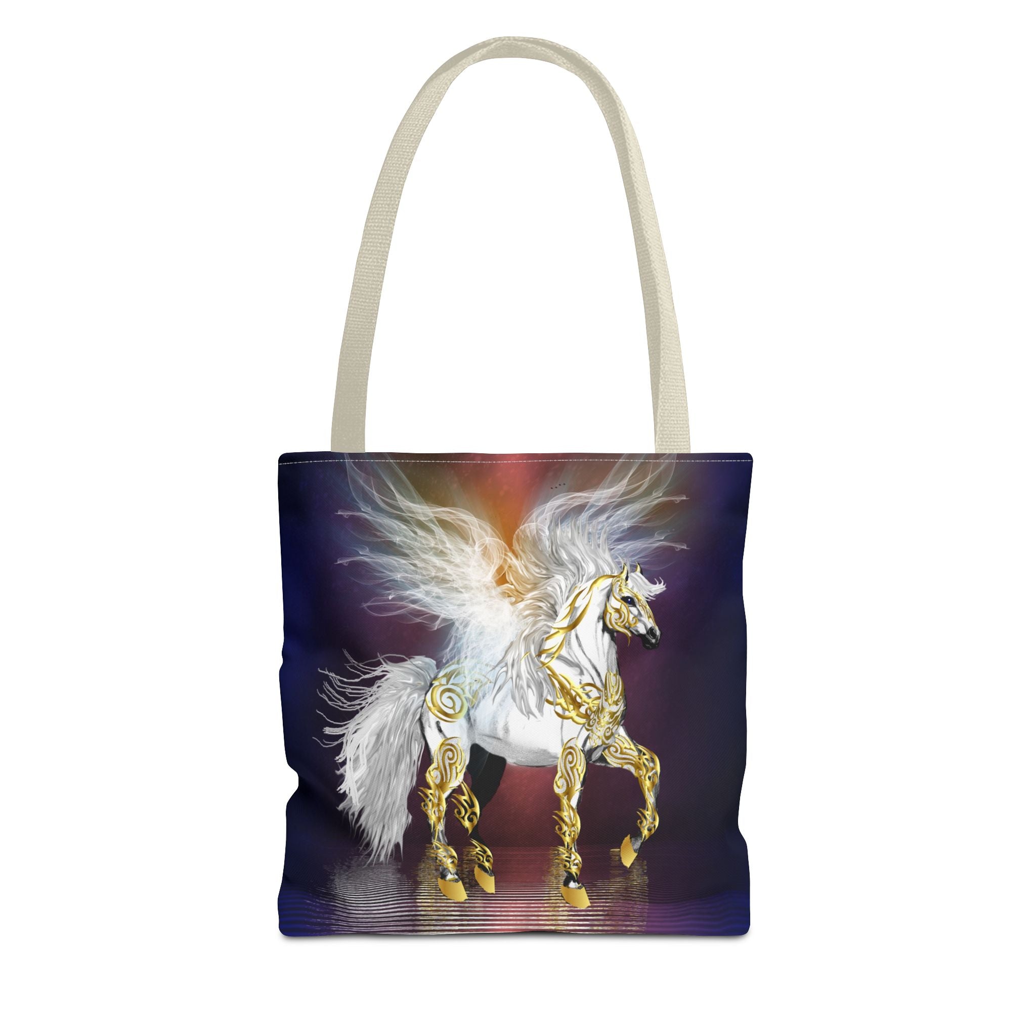 Pegasus Fantasy Tote Bag — Winged Gold-Accented Unicorn Tote