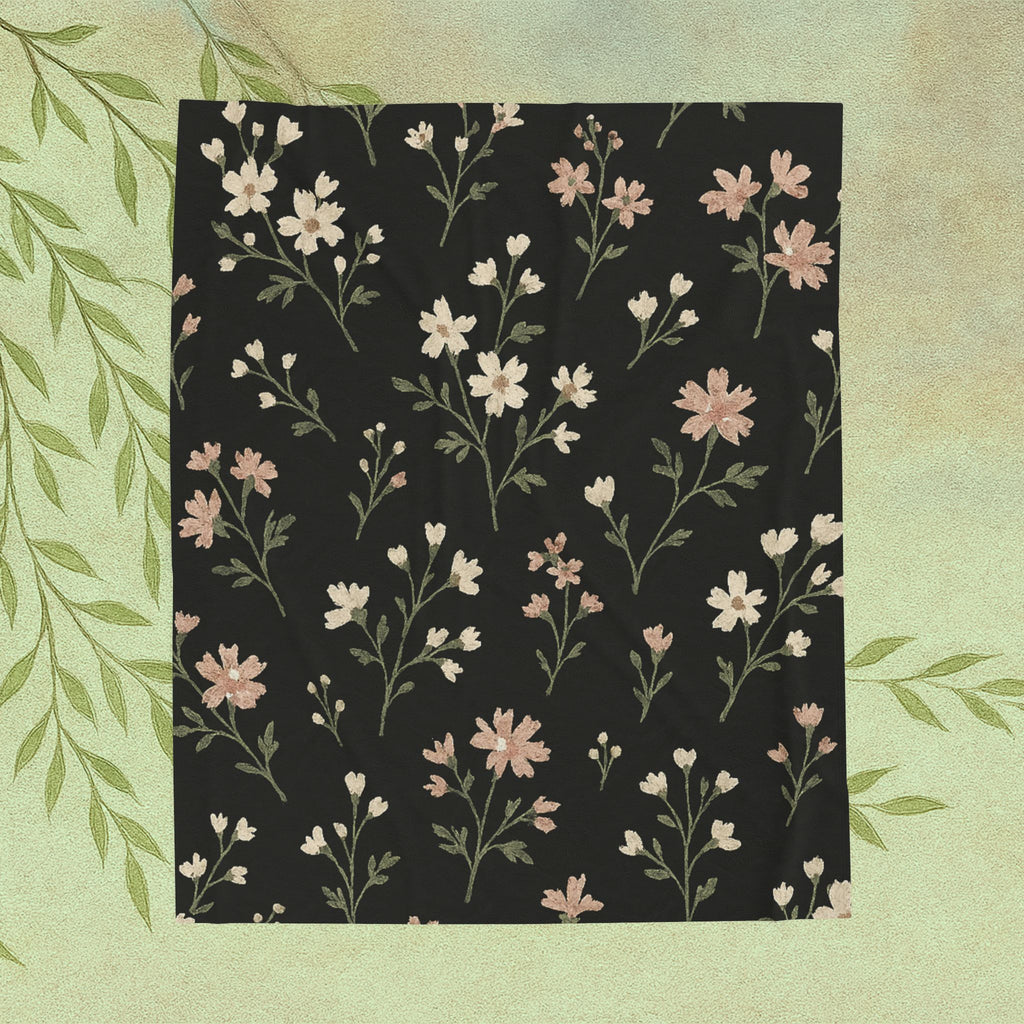 Floral Velveteen Plush Blanket