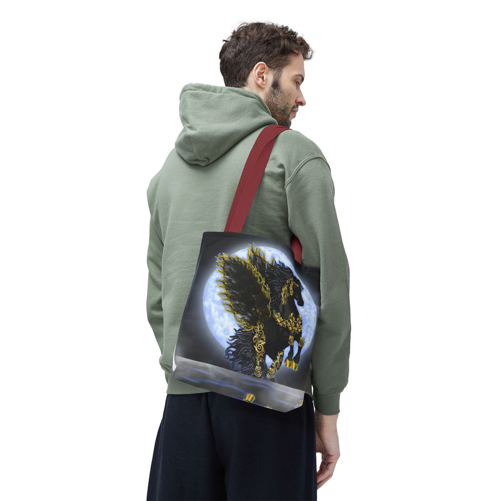 Moonlit Golden Pegasus Tote Bag