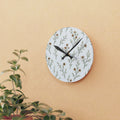 Floral Sprig Acrylic Wall Clock — Minimal Botanical Home Decor