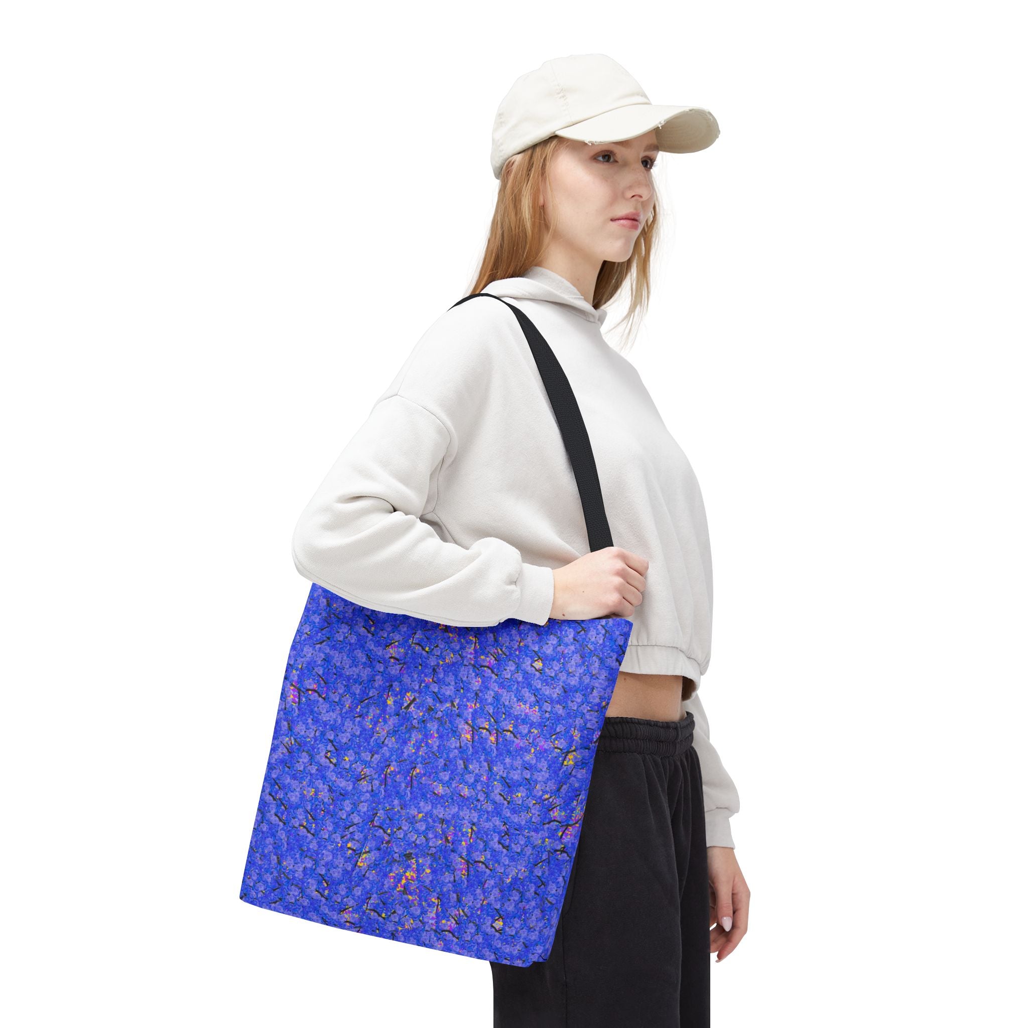 Blue Abstract Tote Bag - Artistic All-Over Print Beach & Market Tote
