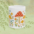 Mushroom Floral Ceramic Mug — Cute Garden Coffee Cup (11oz)