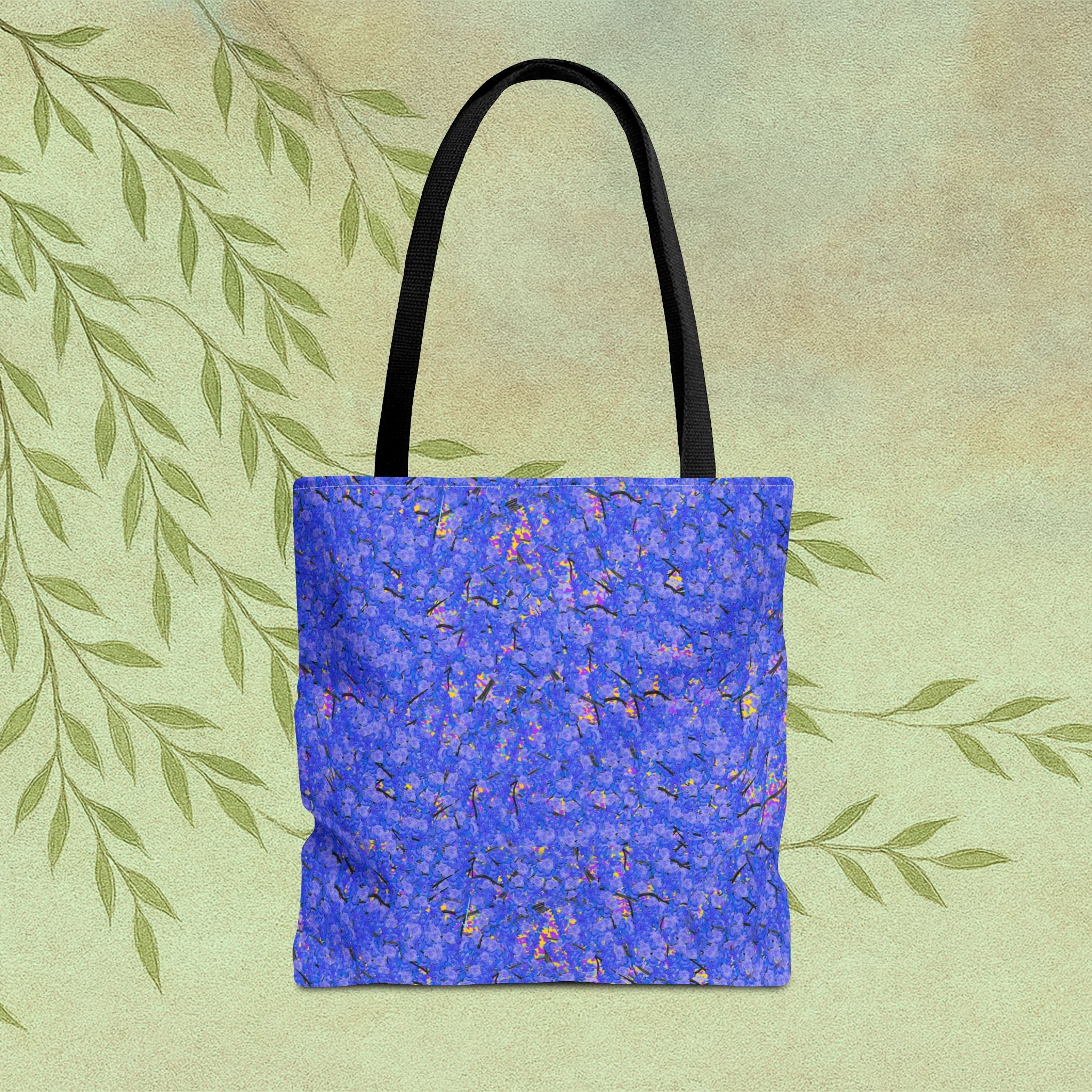 Blue Abstract Tote Bag - Artistic All-Over Print Beach & Market Tote