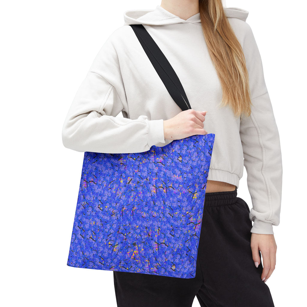 Blue Abstract Tote Bag - Artistic All-Over Print Beach & Market Tote