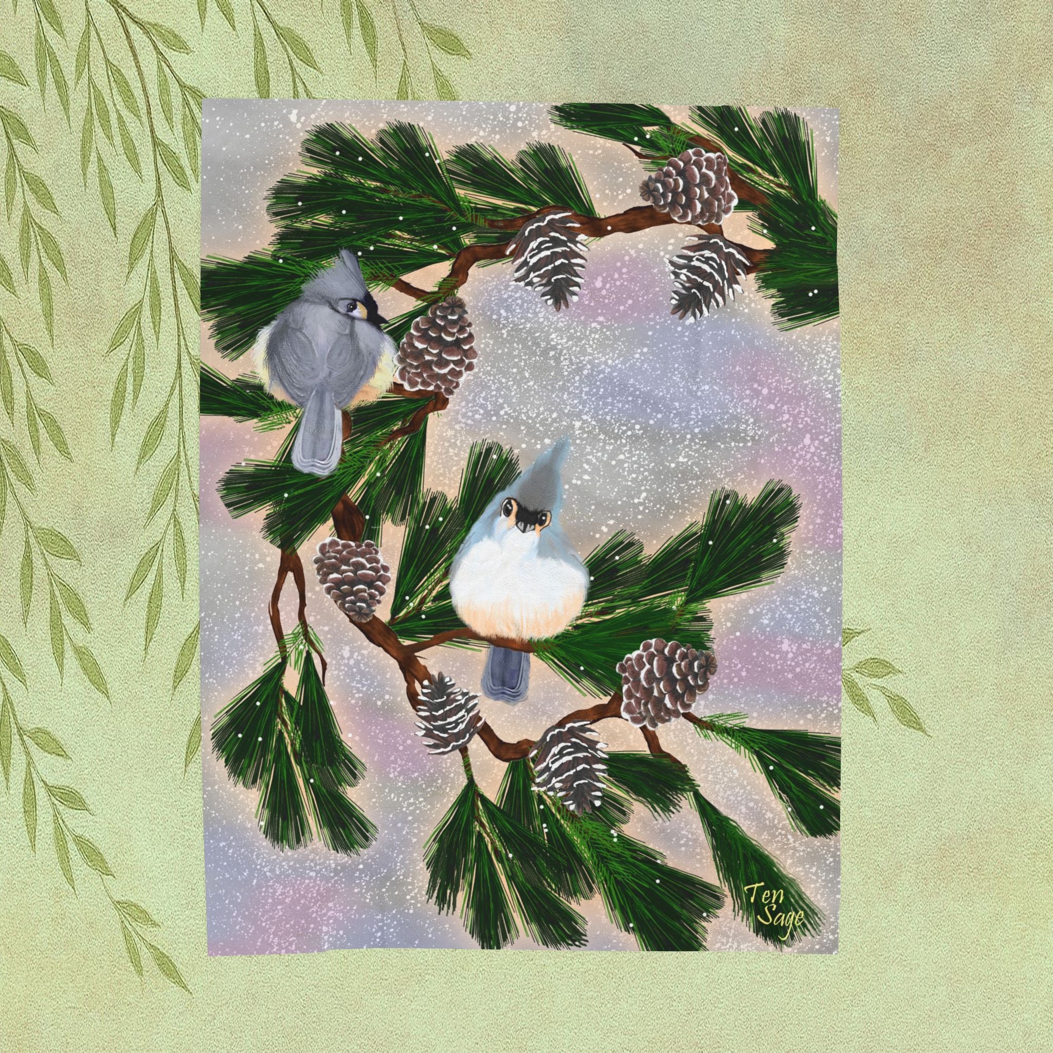 Velveteen Plush Blanket — Winter Afternoon Conversation