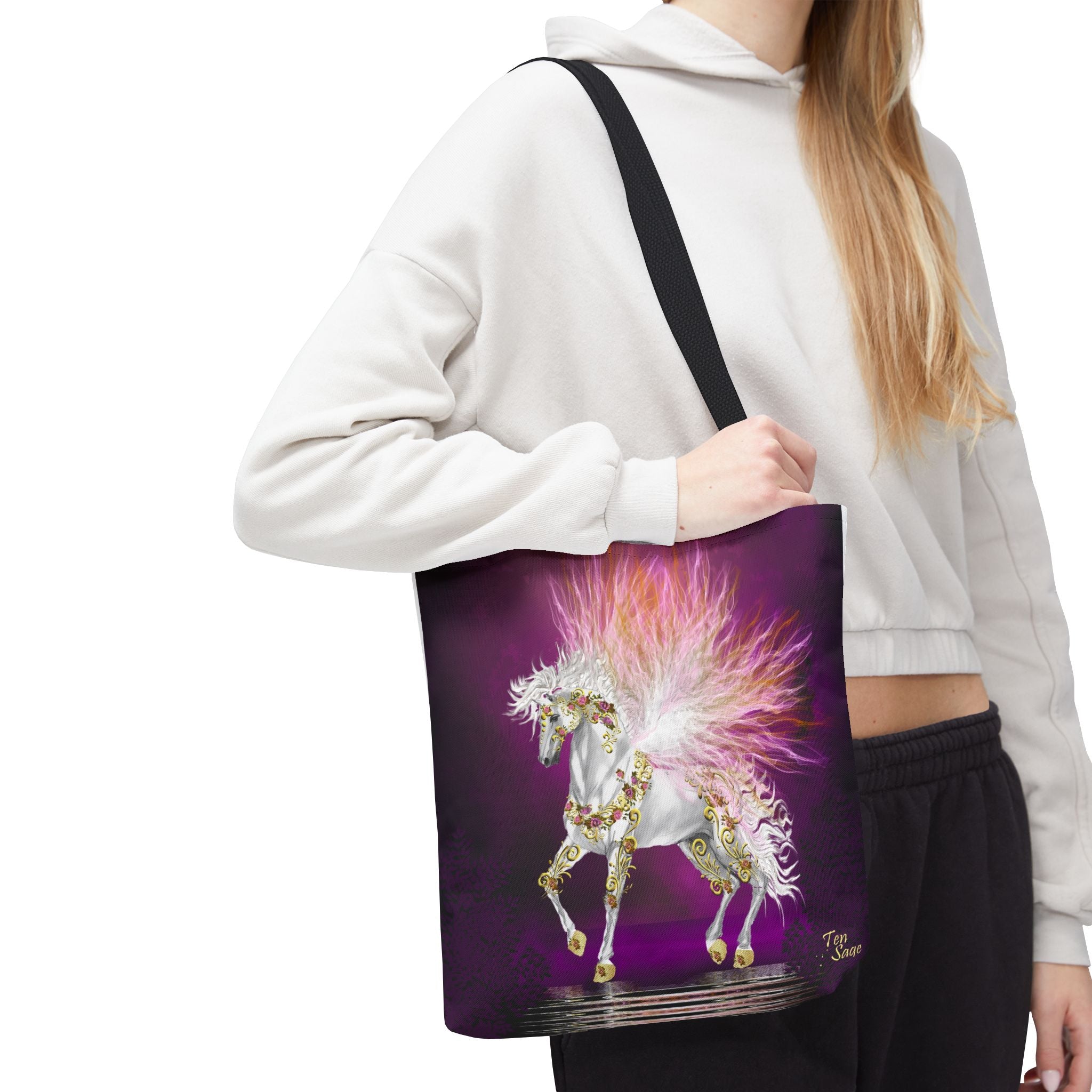 Fantasy Pegasus Pink Tote Bag
