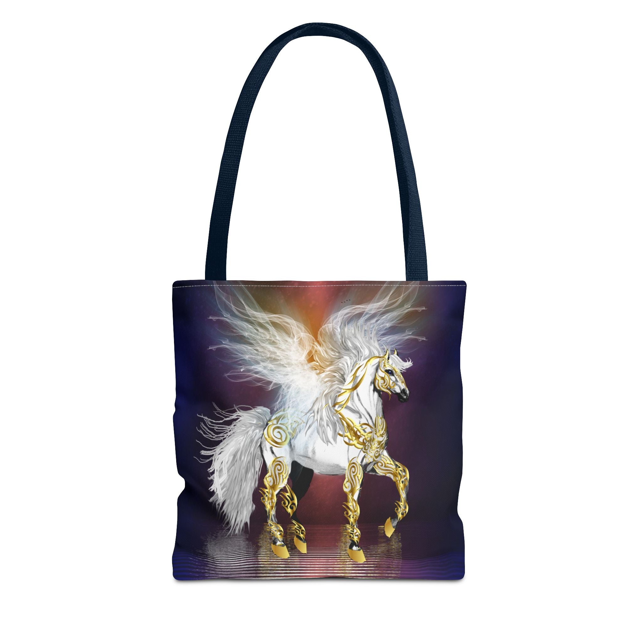 Pegasus Fantasy Tote Bag — Winged Gold-Accented Unicorn Tote