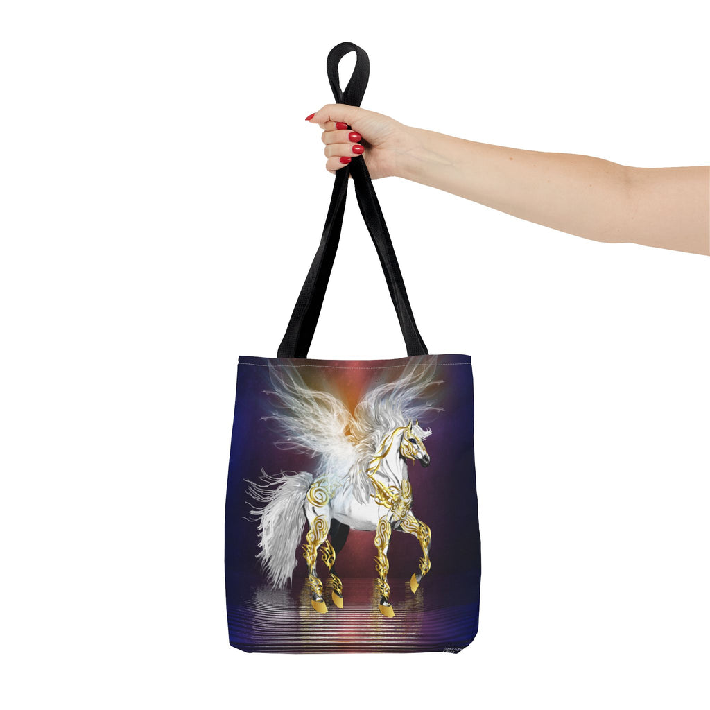 Pegasus Fantasy Tote Bag — Winged Gold-Accented Unicorn Tote