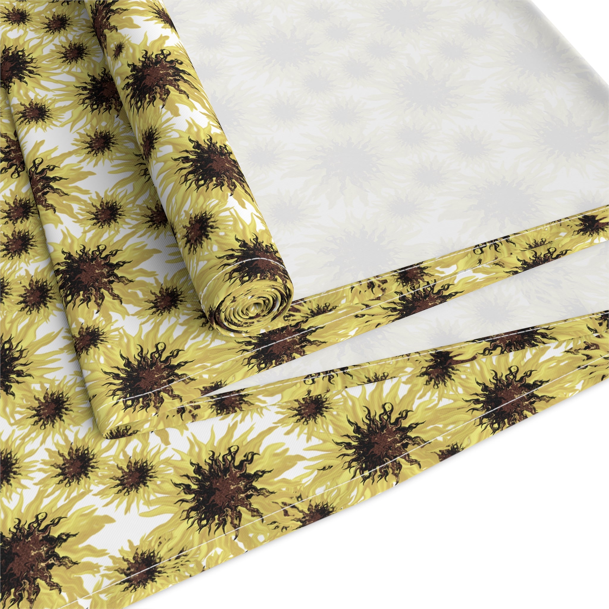 Sunflower Table Runner — Cotton/Poly Floral Centerpiece