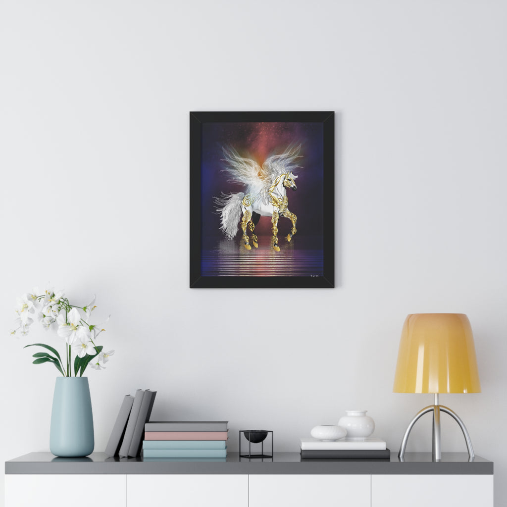 Pegasus Art Print — Framed Vertical Fantasy Poster