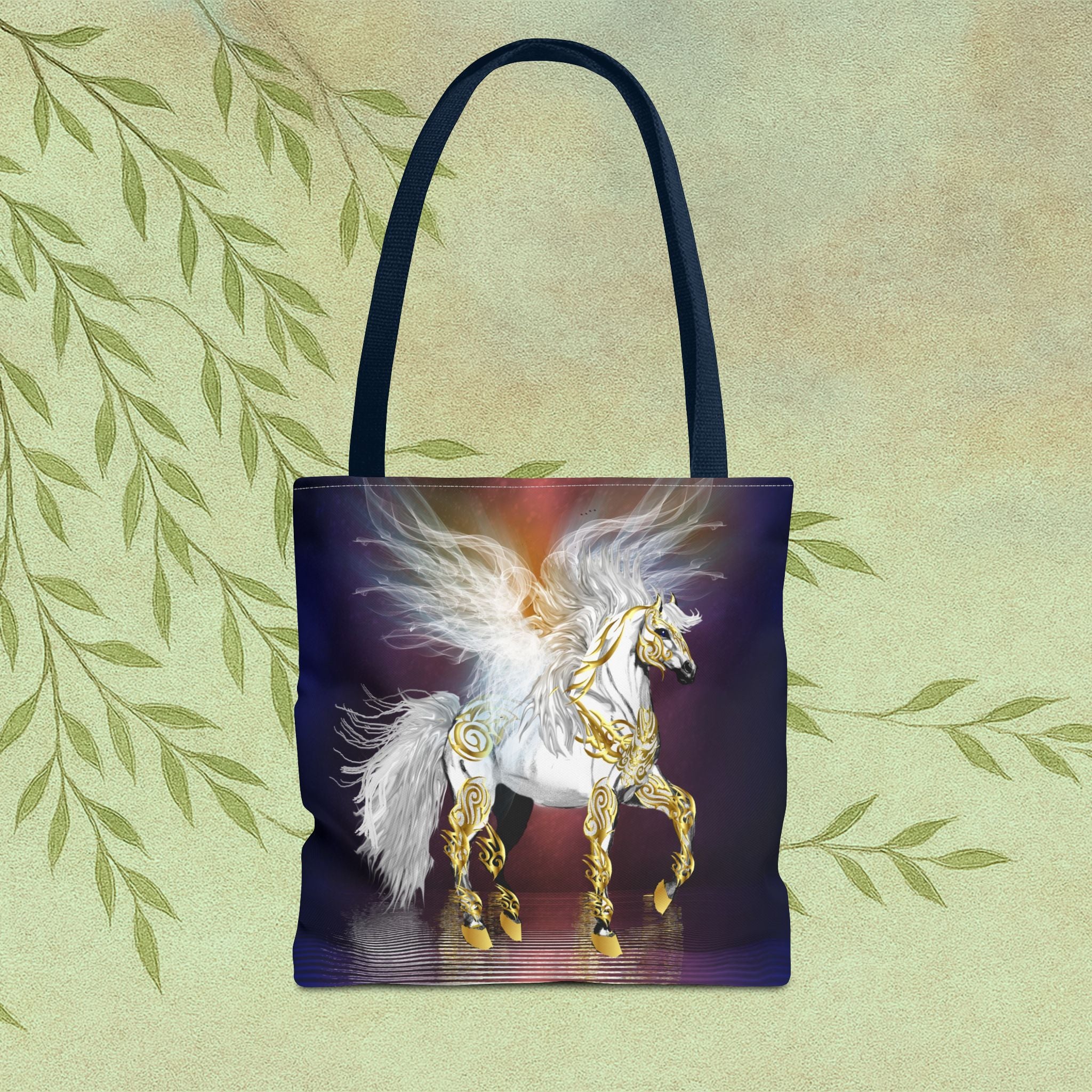 Pegasus Fantasy Tote Bag — Gold-Accented Pegasus Tote