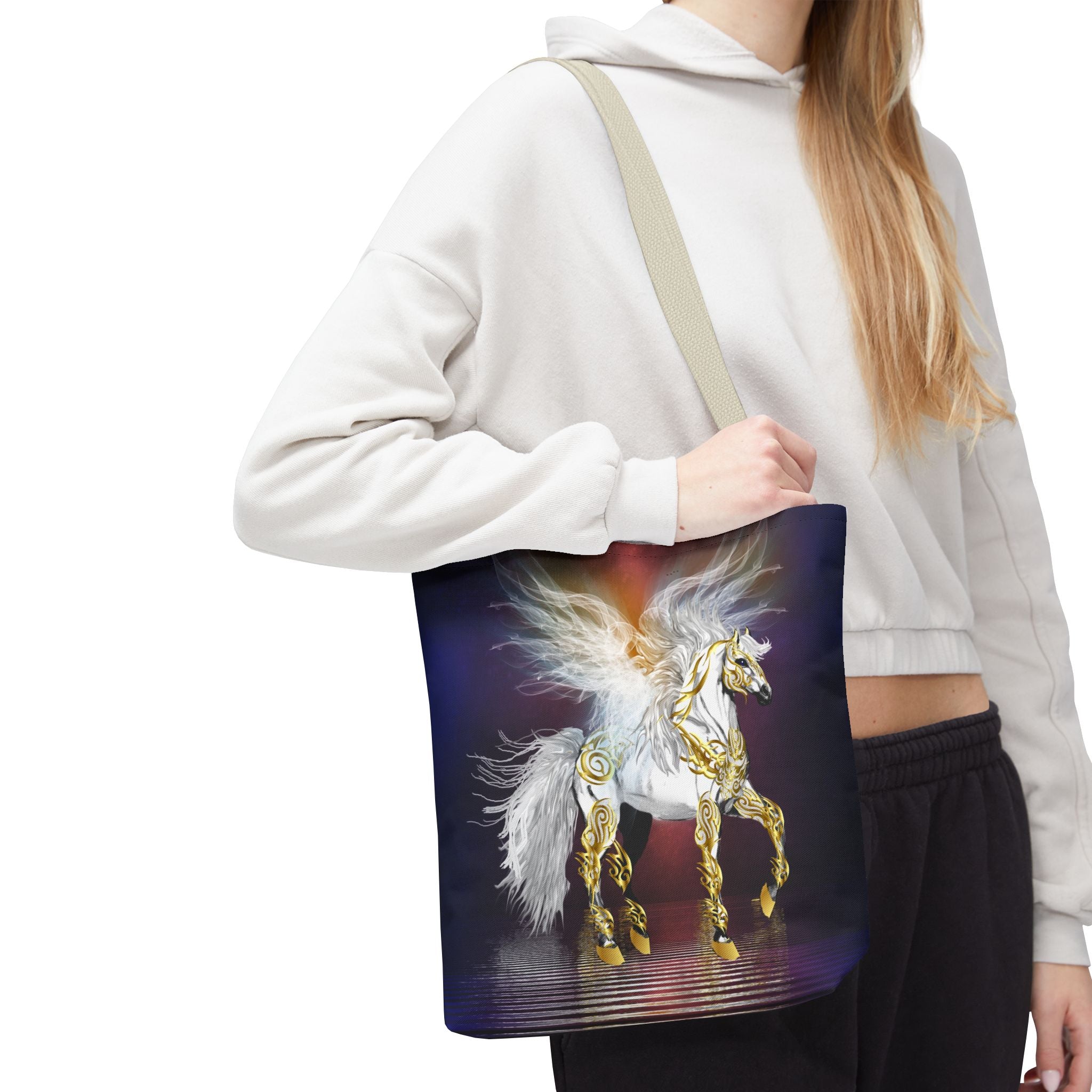 Pegasus Fantasy Tote Bag — Gold-Accented Pegasus Tote