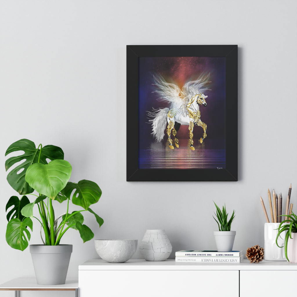 Pegasus Art Print — Framed Vertical Fantasy Poster