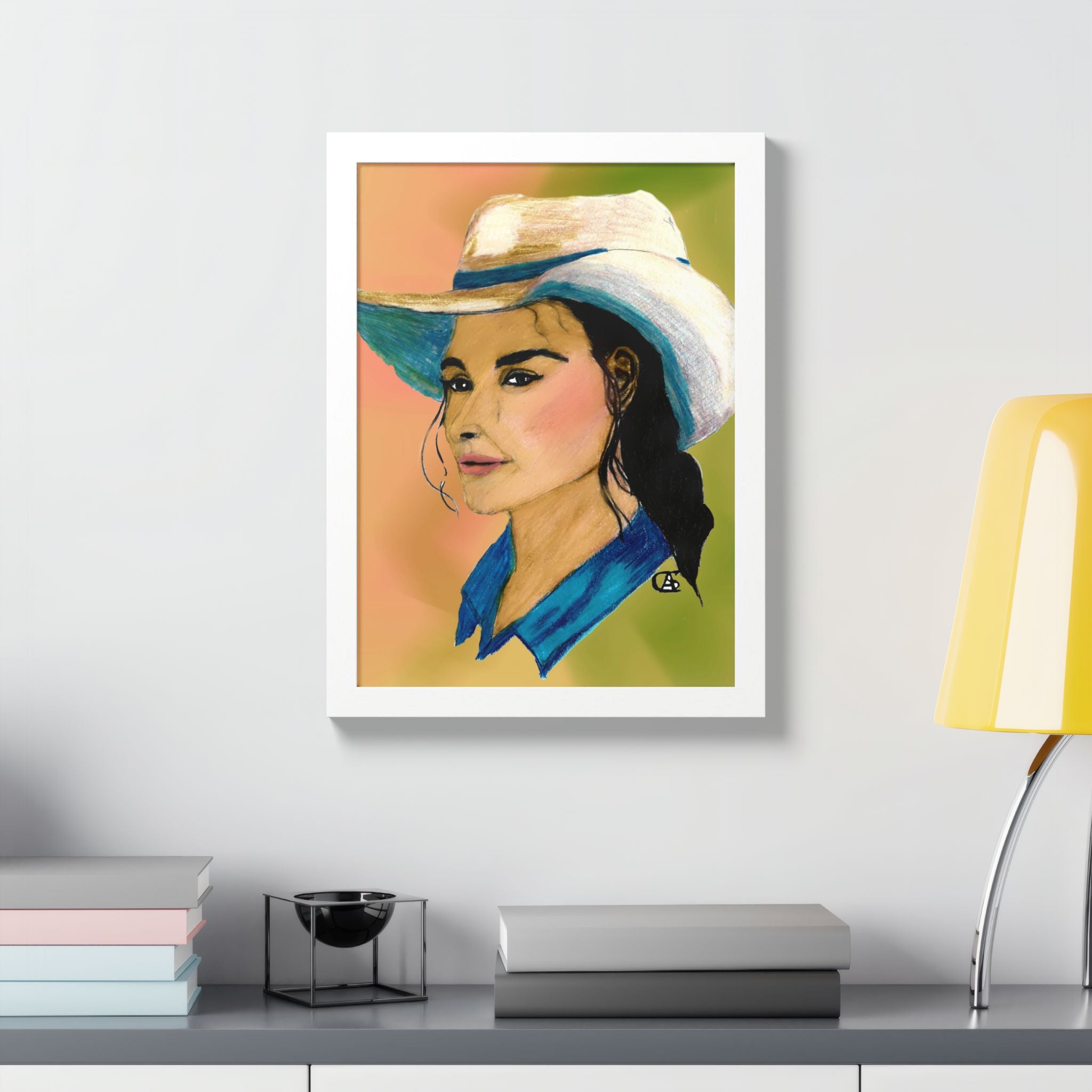 "Hazel' -- Cowgirl Portrait Framed Poster — Colorful Western Wall Art