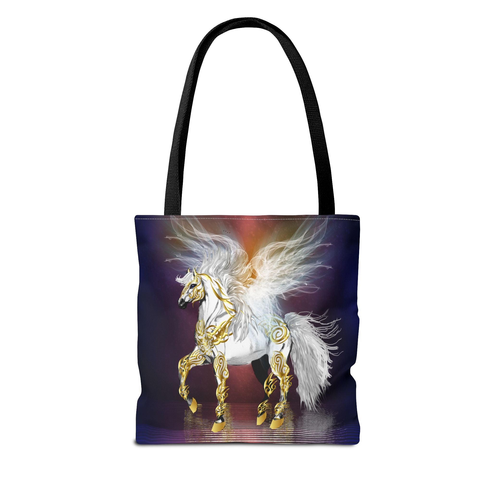 Pegasus Fantasy Tote Bag — Winged Gold-Accented Unicorn Tote